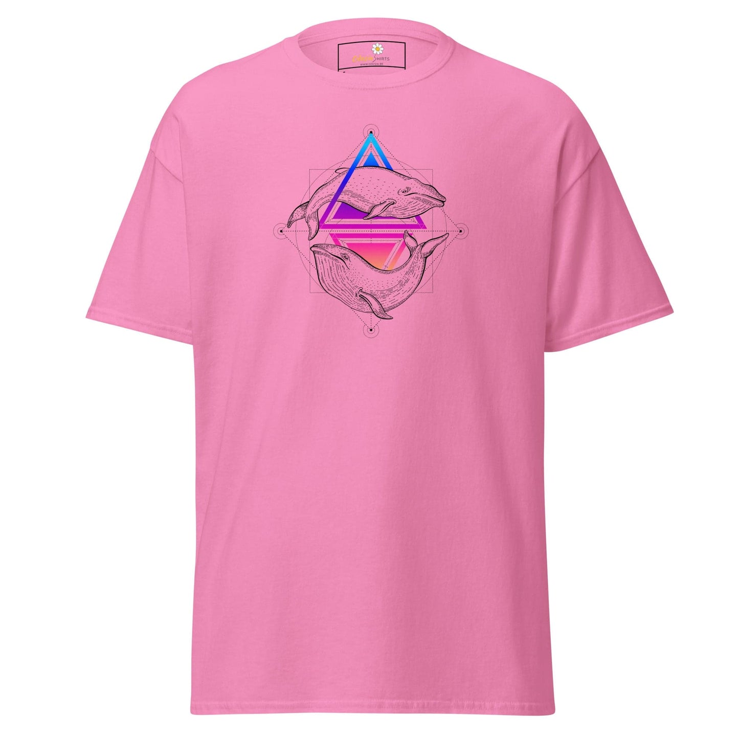 Pink T-shirt with whale design from T-SHIRT DESIGN TEE for men and women S to XL