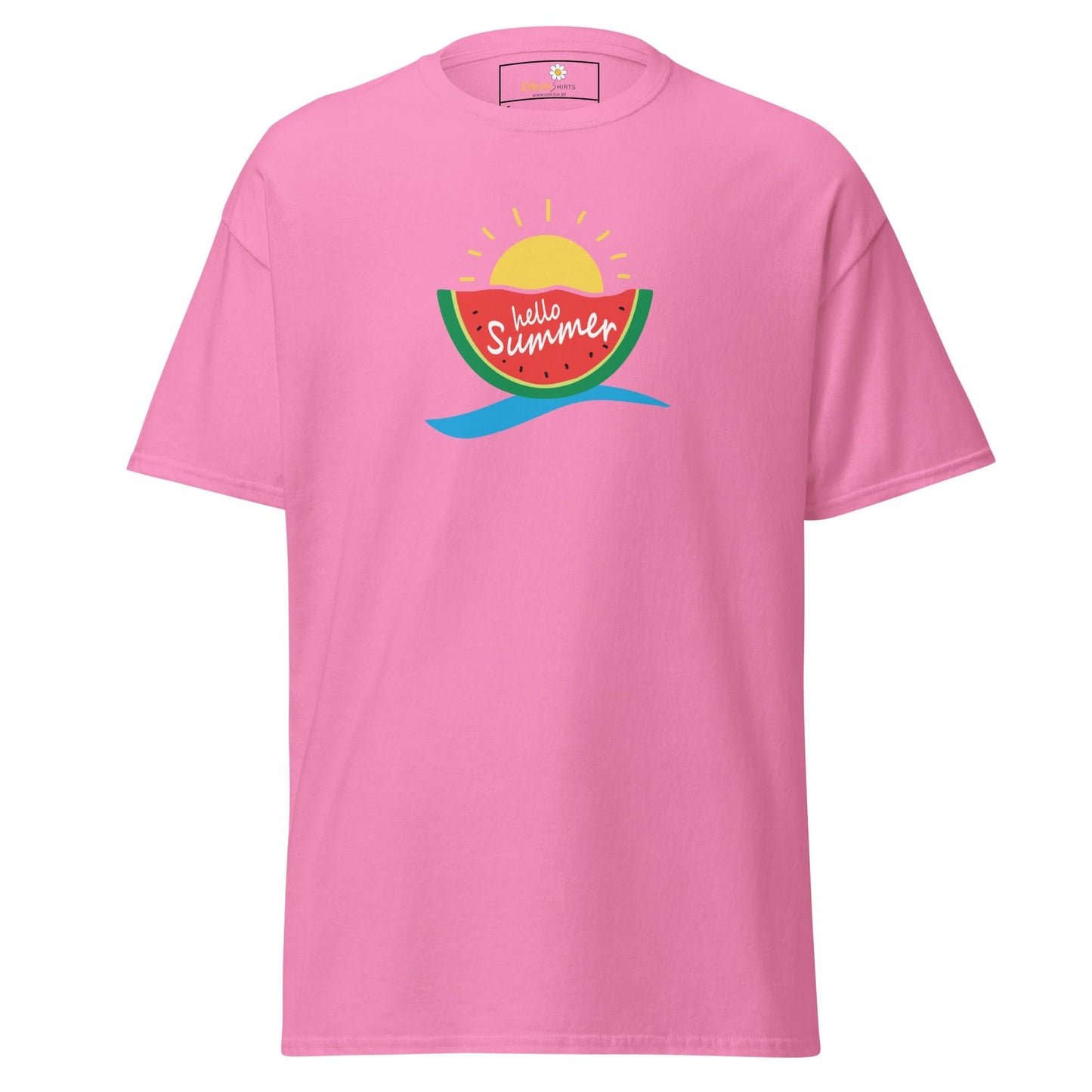 Pink T-shirt with Watermelon Graphic for Men and Women, Available in Sizes S to XL