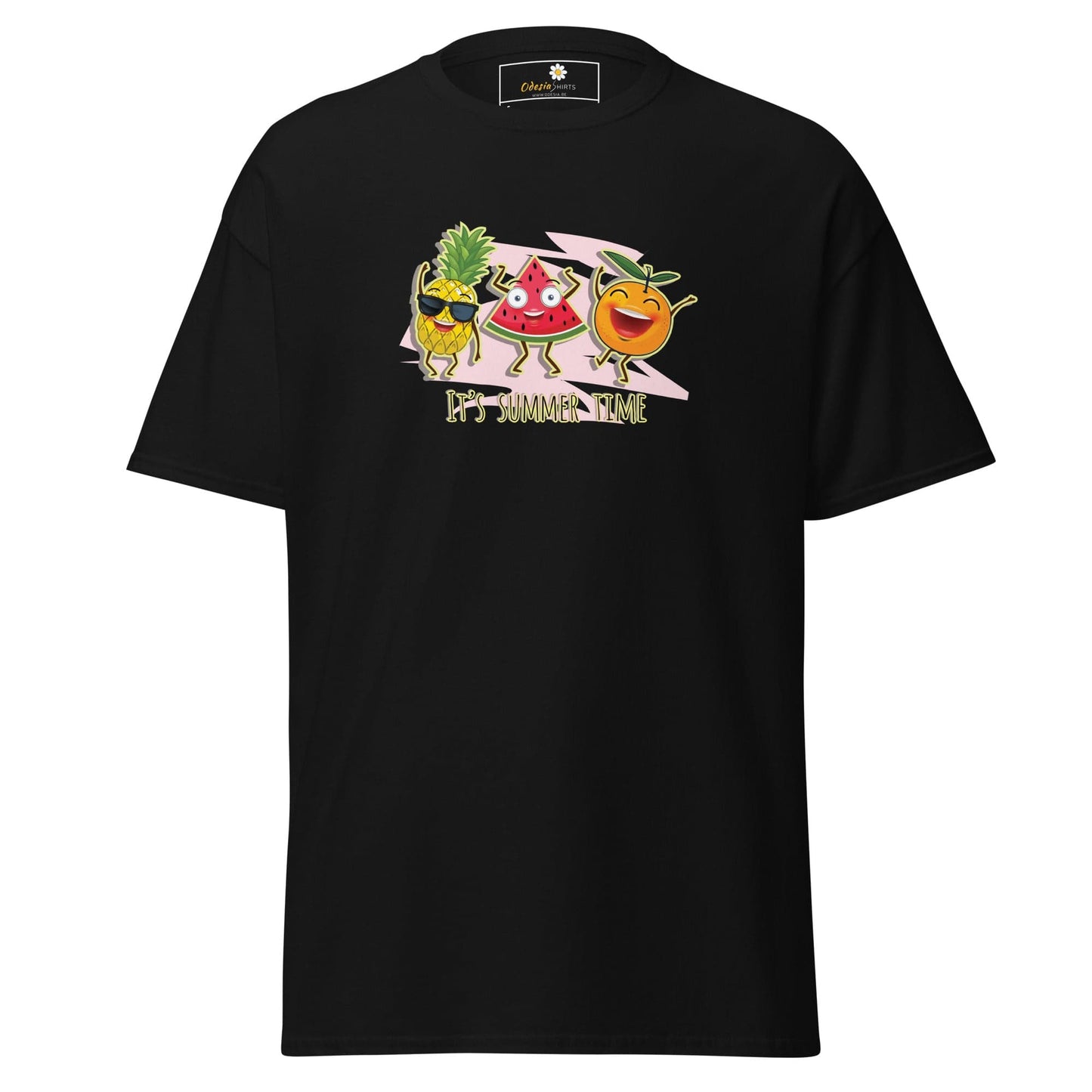 Unisex classic t-shirt - ORGANIC FRUIT SMILING - REGULAR - Black / S