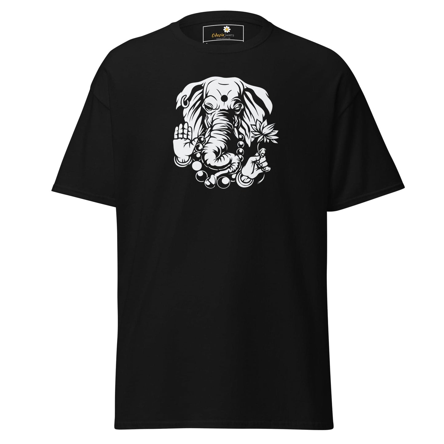 Black T-shirt with elephant graphic from T-SHIRT DESIGN TEE for Men and Women