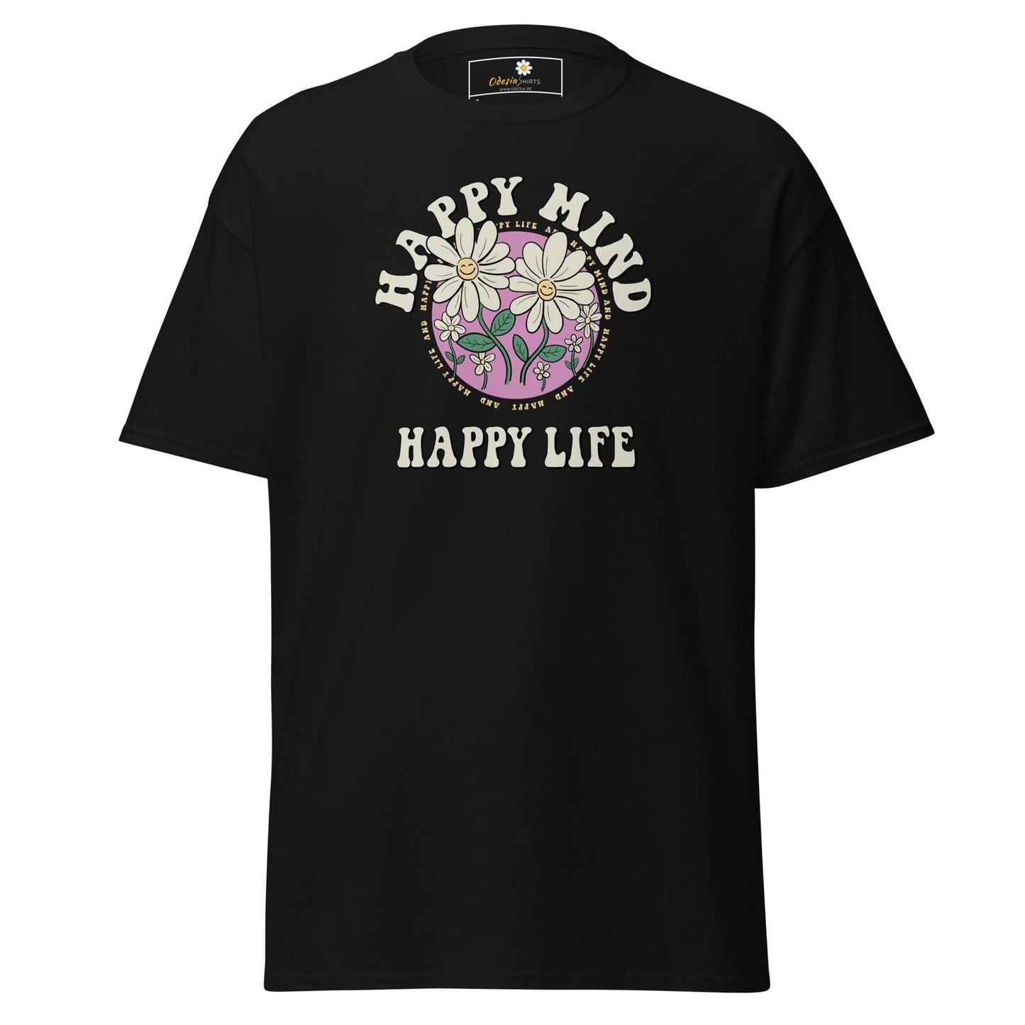 Unisex classic t-shirt - POSITIVE HAPPY MIND LIFE - REGULAR - Black / S