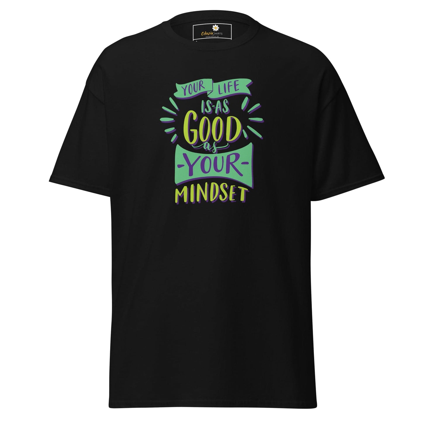 Black t-shirt with inspirational quote from T-SHIRT DESIGN TEE for Men and Women in sizes S to XL