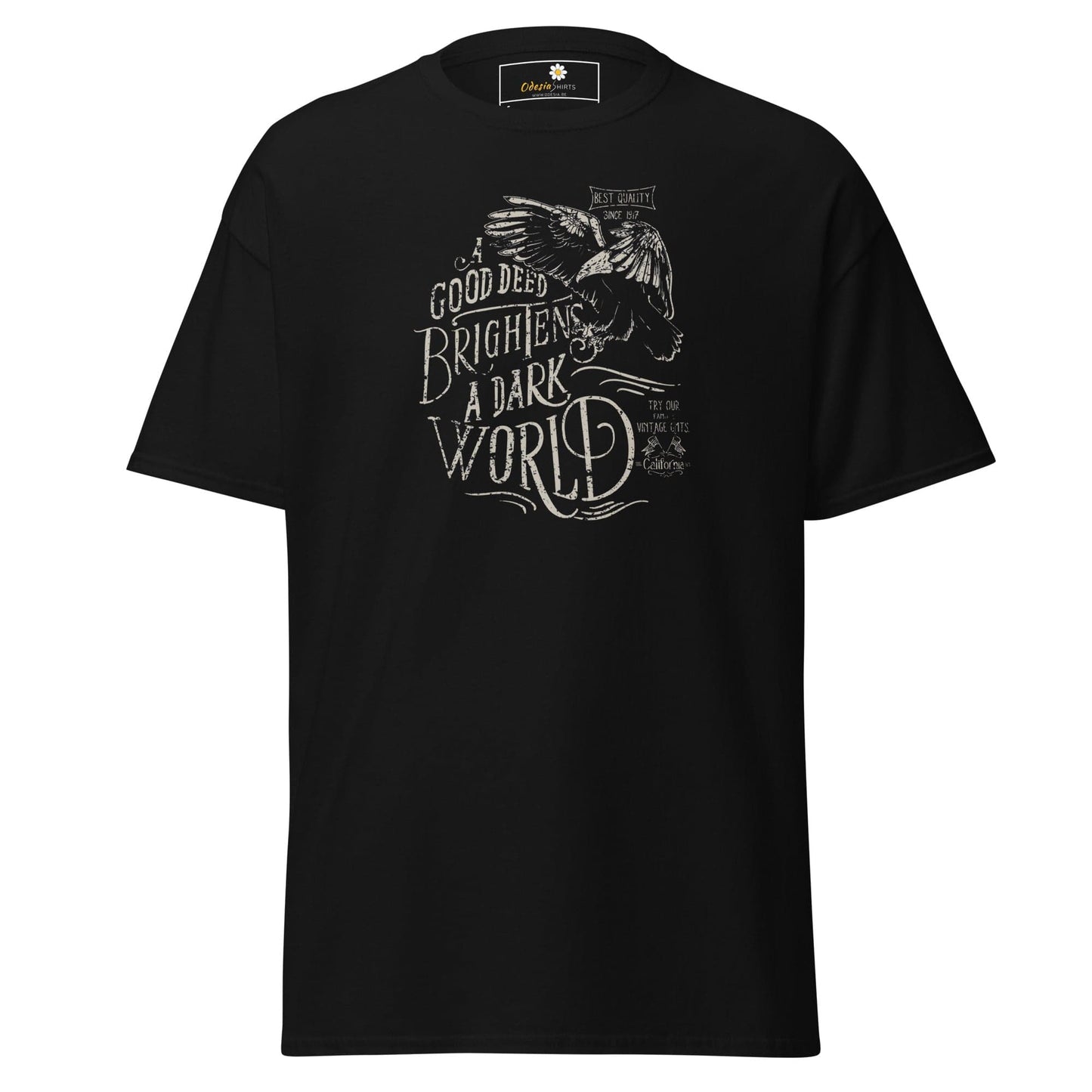 Black graphic T-shirt displayed in men’s and women’s T-SHIRT DESIGN TEE collection