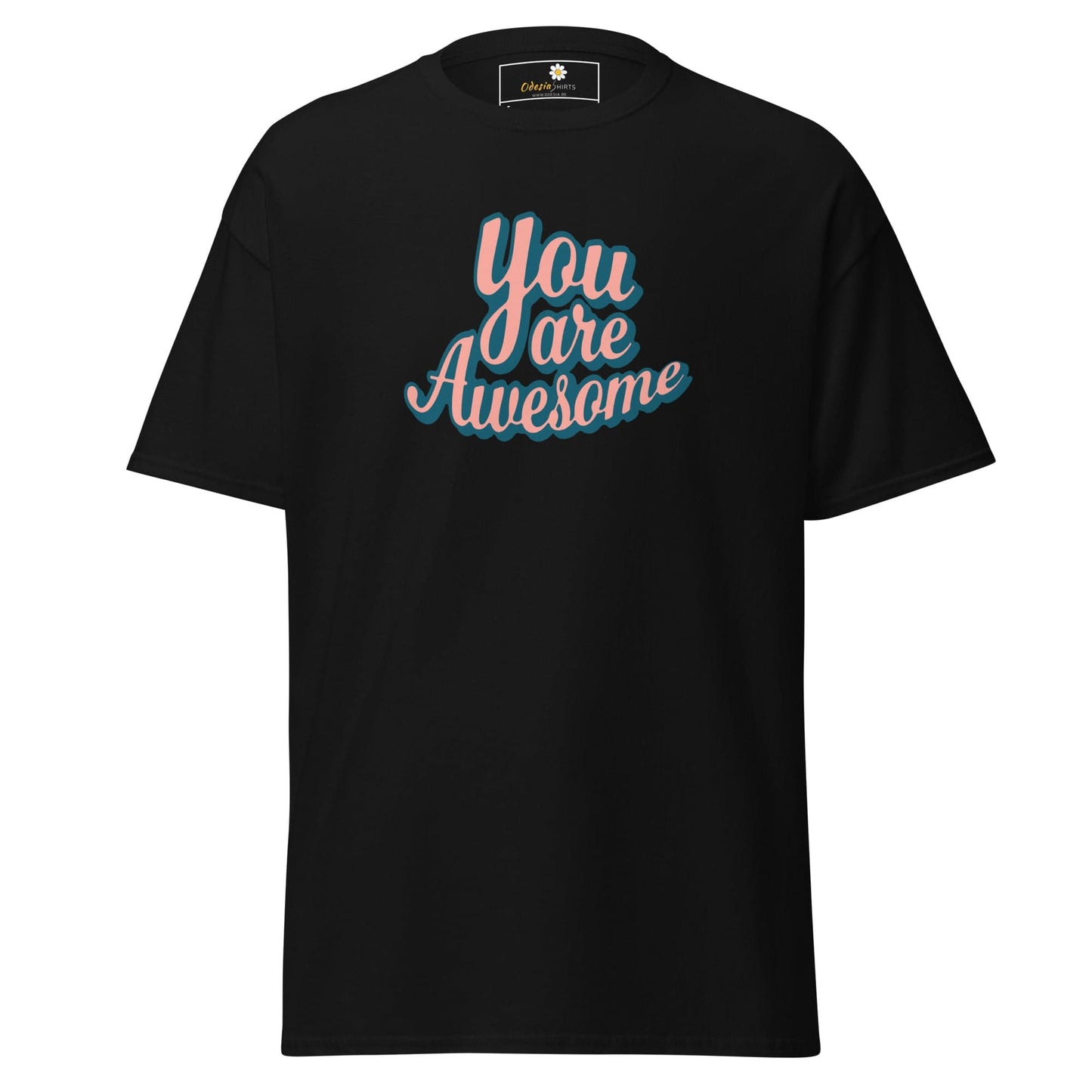 Unisex classic t-shirt - TEXT YOU ARE AWESOME - REGULAR - Black / S