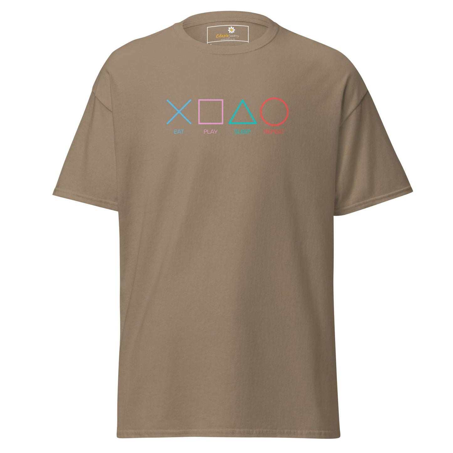 Unisex classic t-shirt - GAMERS PLAY BUTTONS - REGULAR - Brown Savana / S