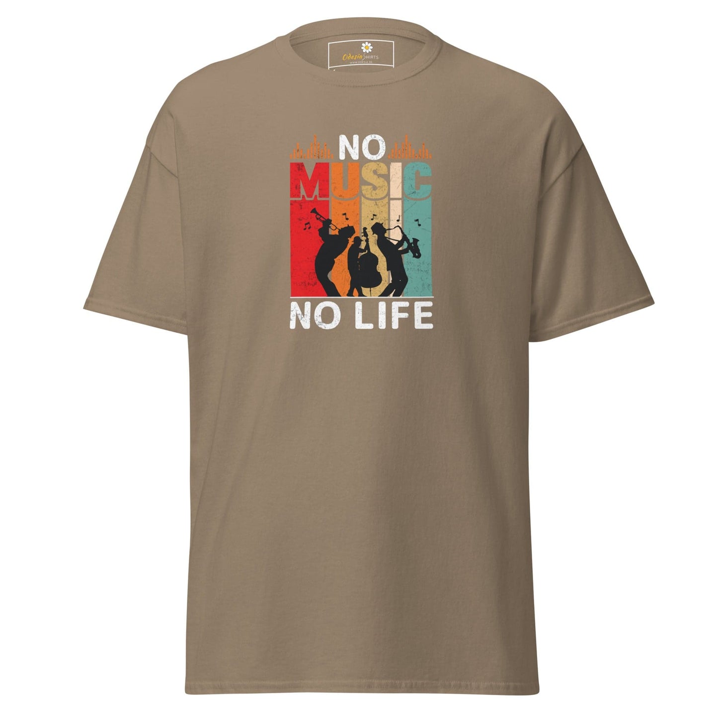 Unisex classic t-shirt - MUSIC NO MUSIC NO LIFE - REGULAR - Brown Savana / S