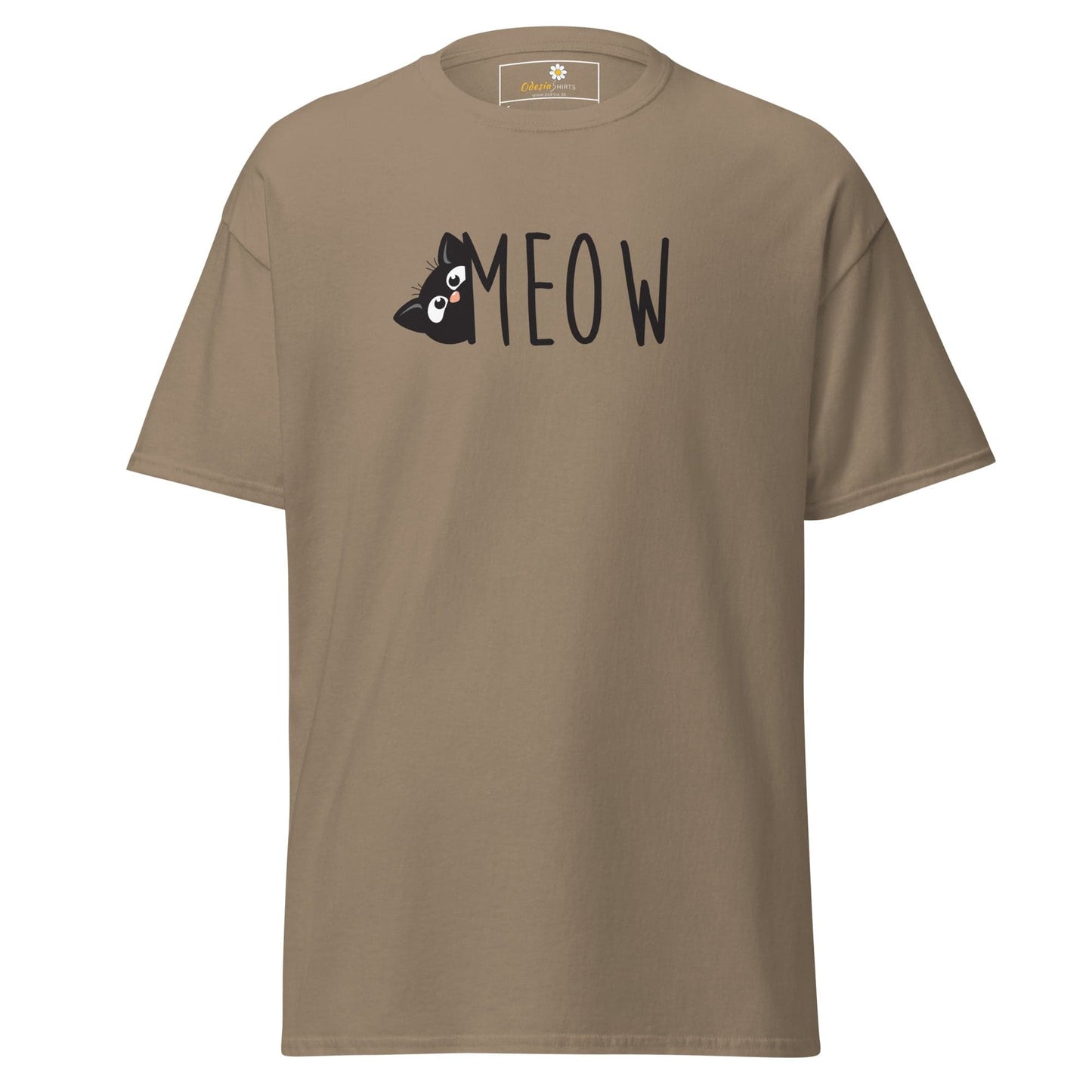 Unisex classic t-shirt - ANIMALS CAT MEOW - REGULAR - Brown Savana / S