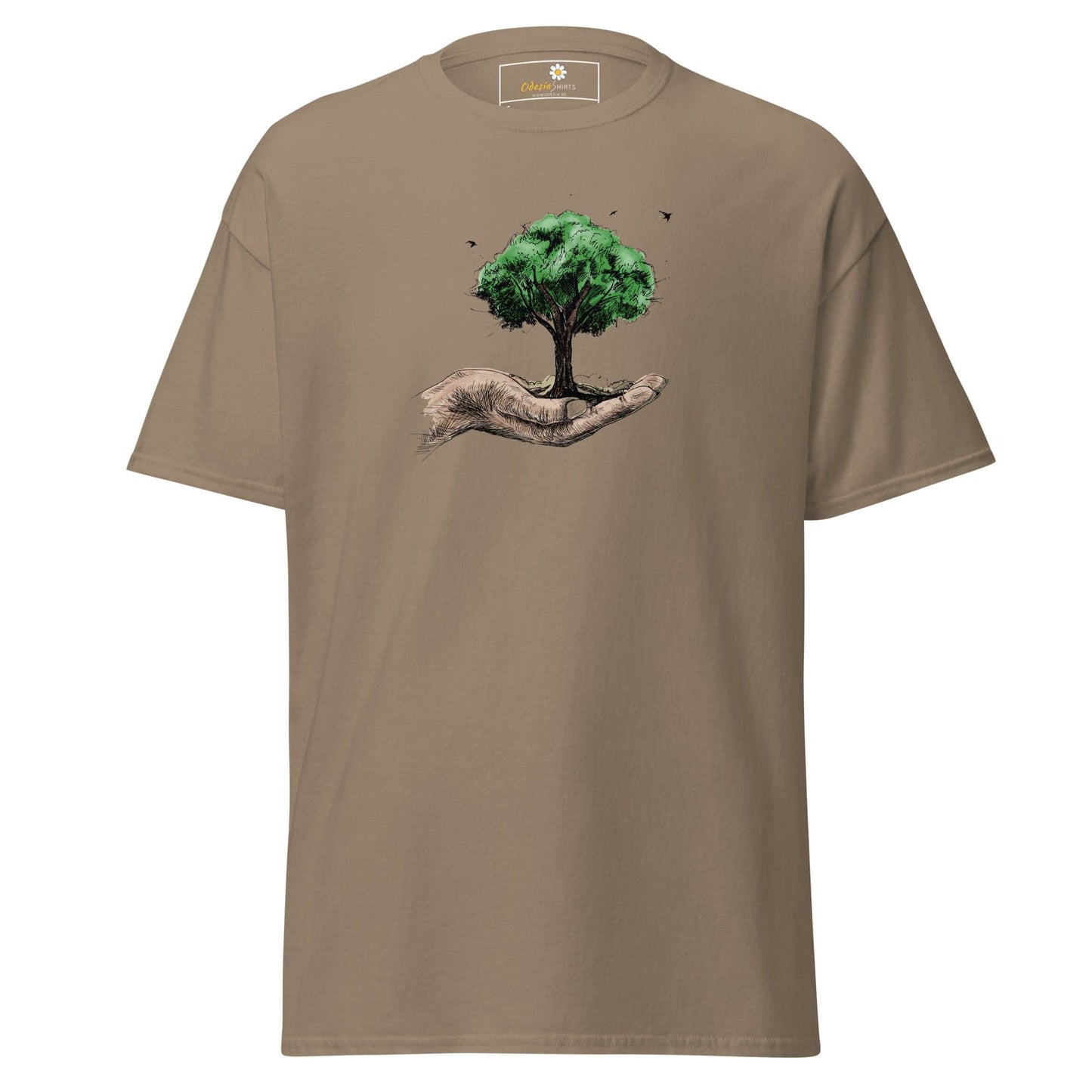 Unisex classic t-shirt - FANTASY TREE IN HAND - REGULAR - Brown Savana / S