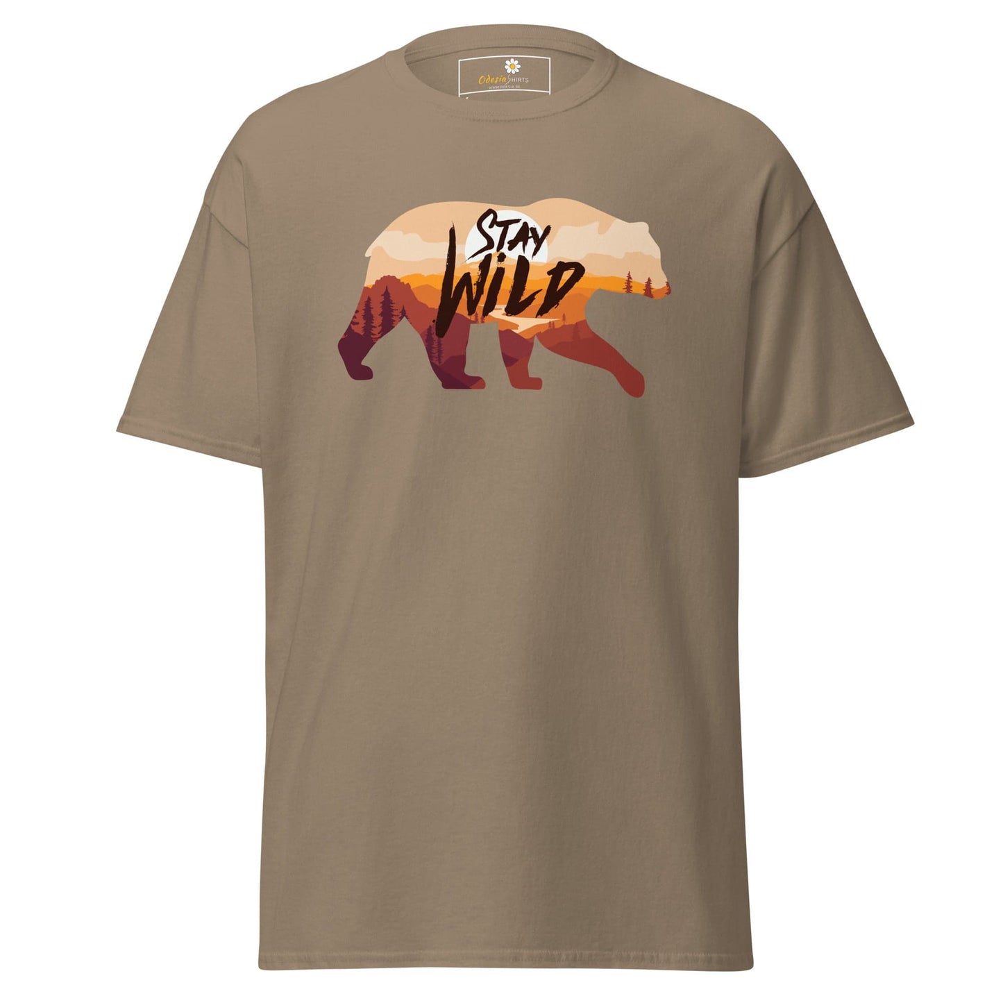 Unisex classic t-shirt - ADVENTURE WILD LIFE STAY WILD - REGULAR - Brown Savana / S