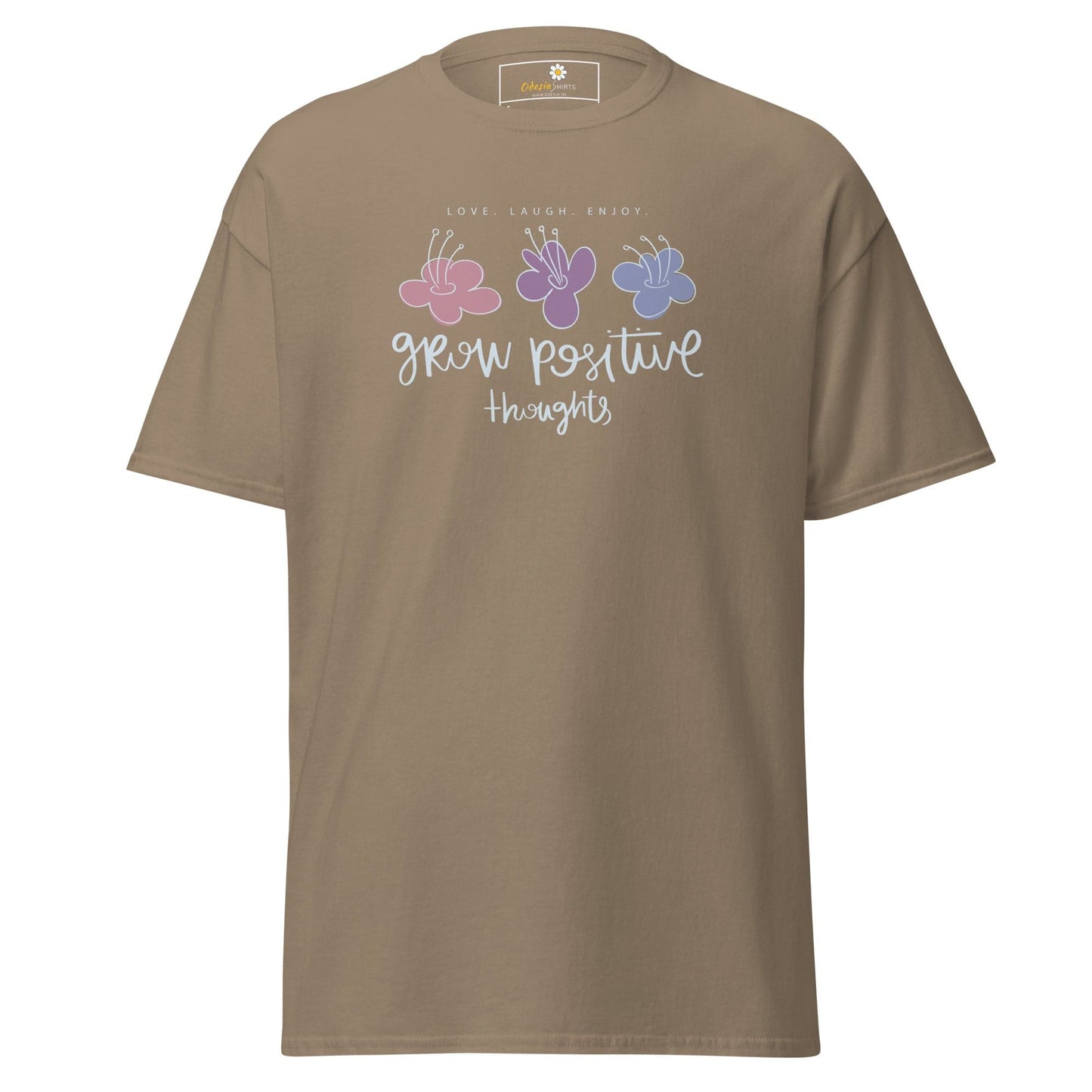 Unisex classic t-shirt - POSITIVE GROW THOUGHTS - REGULAR - Brown Savana / S