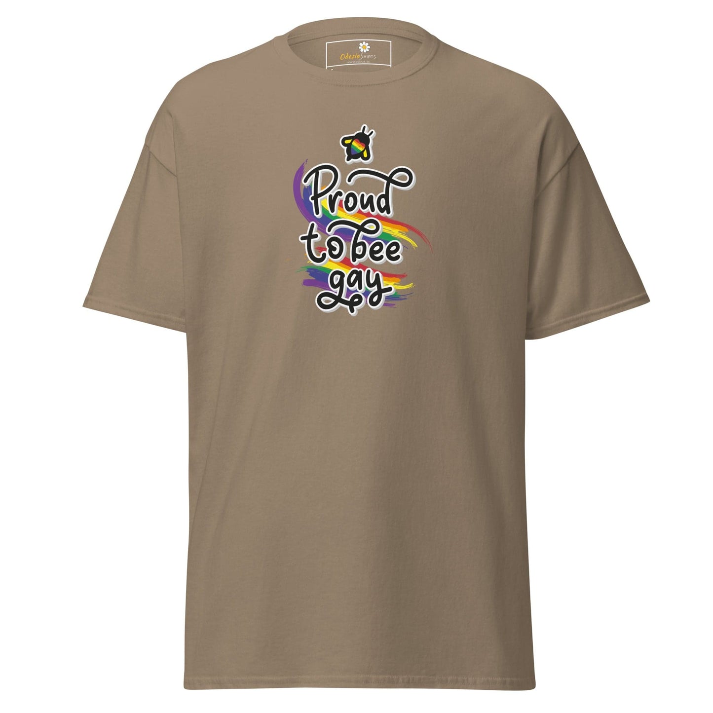Unisex classic t-shirt - LGBTQ PROUD BEE GAY - REGULAR - Brown Savana / S