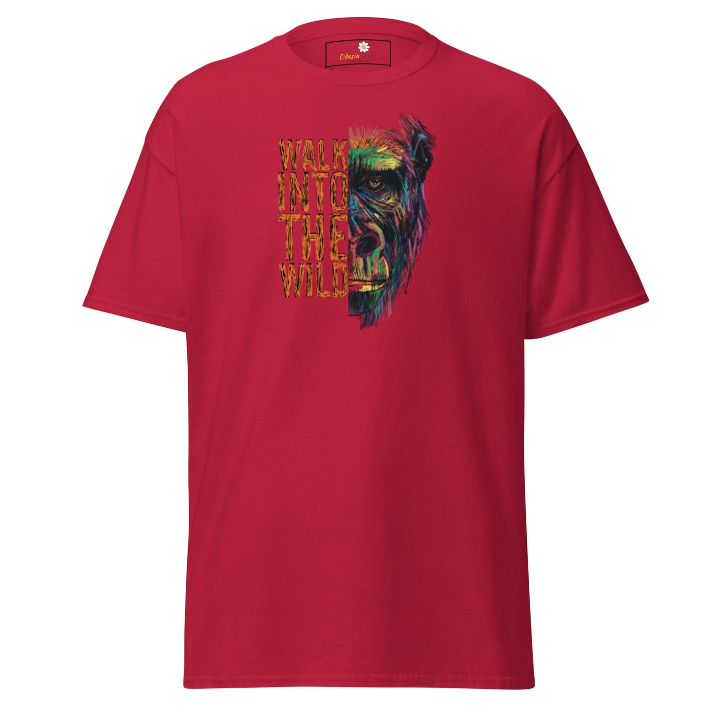 Red T-shirt with Gorilla graphic from T-SHIRT DESIGN TEE for Man and Woman sizes S to XL