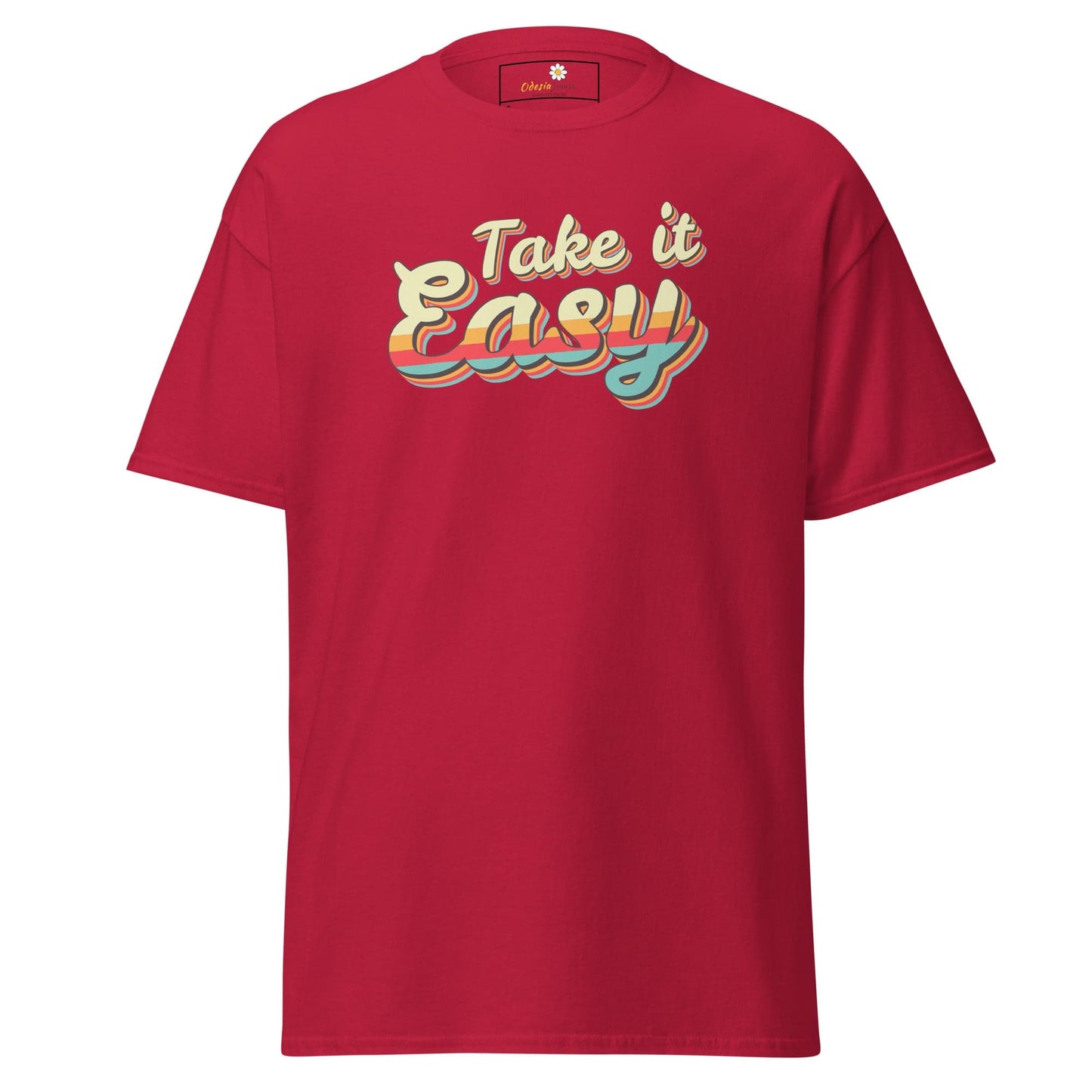 Unisex classic t-shirt - TEXT TAKE IT EASY - REGULAR - Cardinal / S
