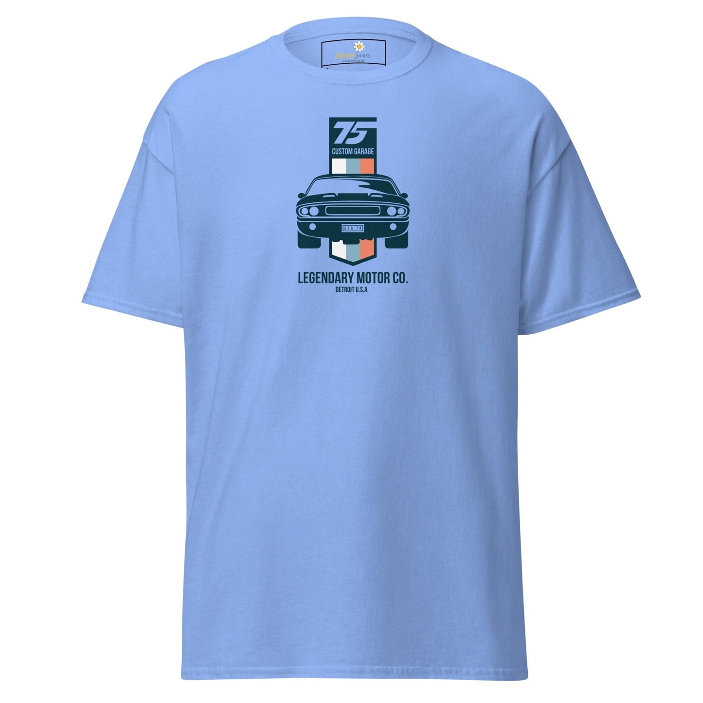 Light blue T-shirt designed for men and women available in sizes S to XL