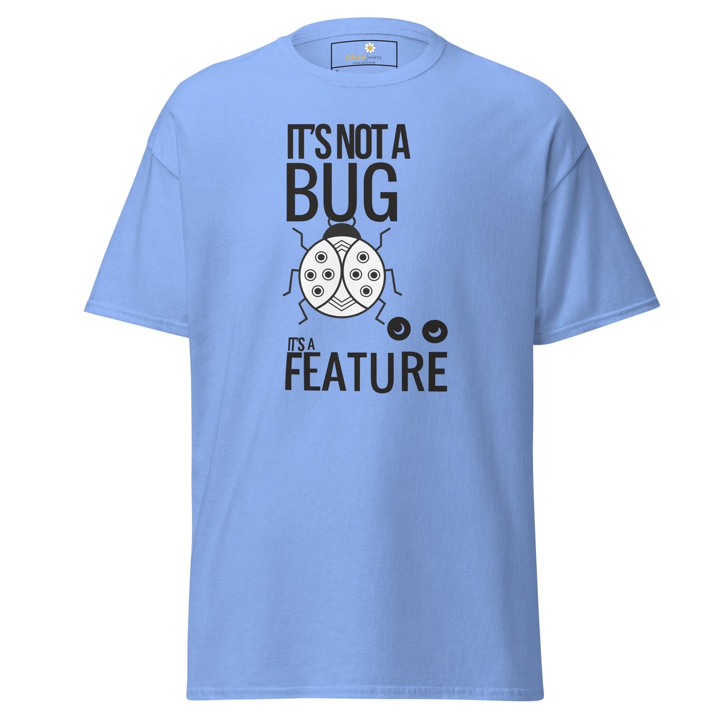 Light blue T-shirt with bug graphic from T-SHIRT DESIGN TEE for Men and Women