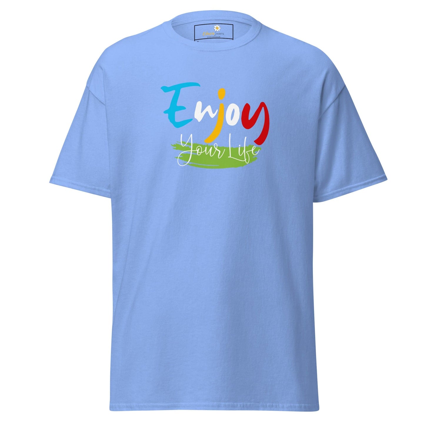 Unisex classic t-shirt - POSITIVE ENJOY YOUR LIFE - REGULAR - Carolina Blue / S