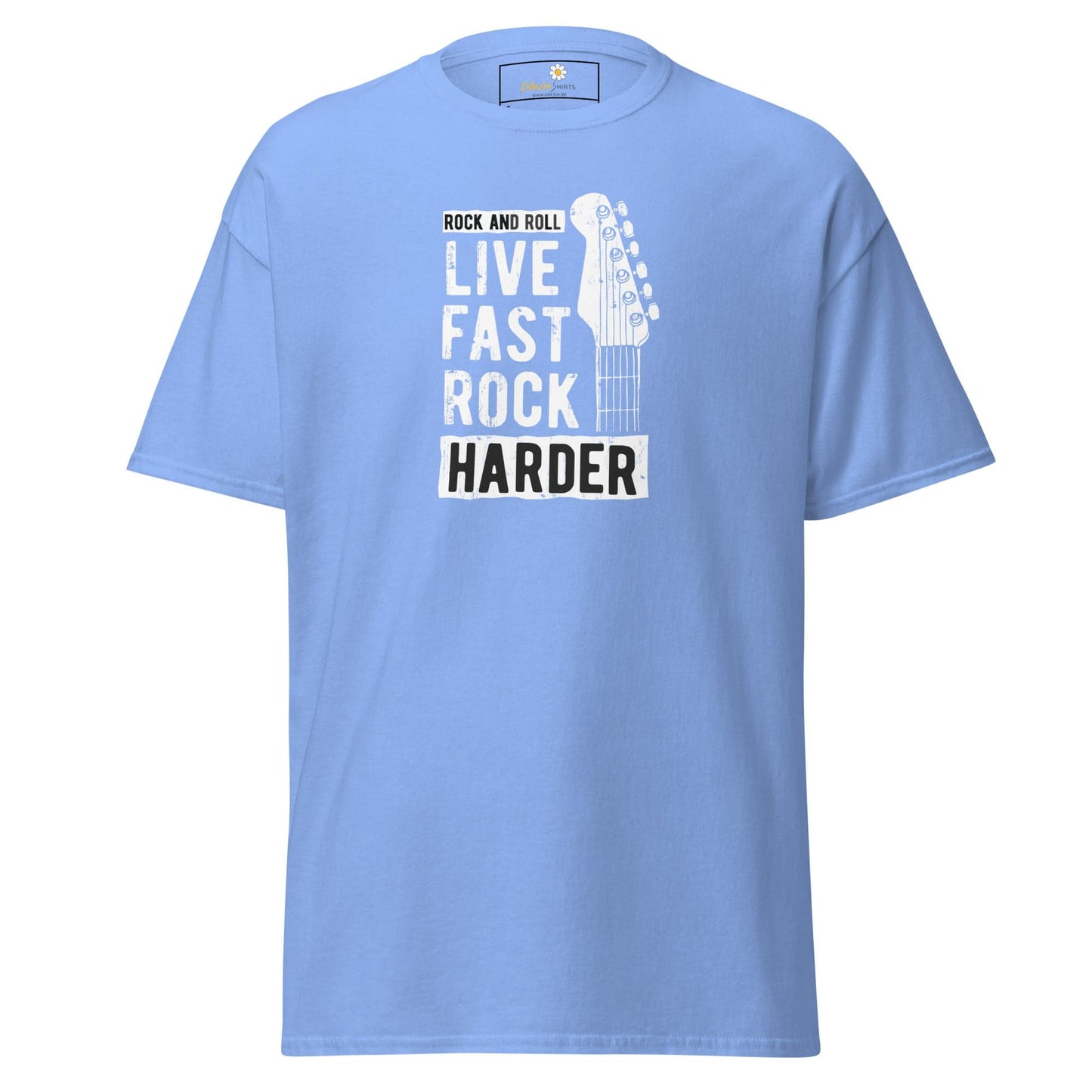 Unisex classic t-shirt - MUSIC LIVE FAST ROCK HARDER - REGULAR - Carolina Blue / S