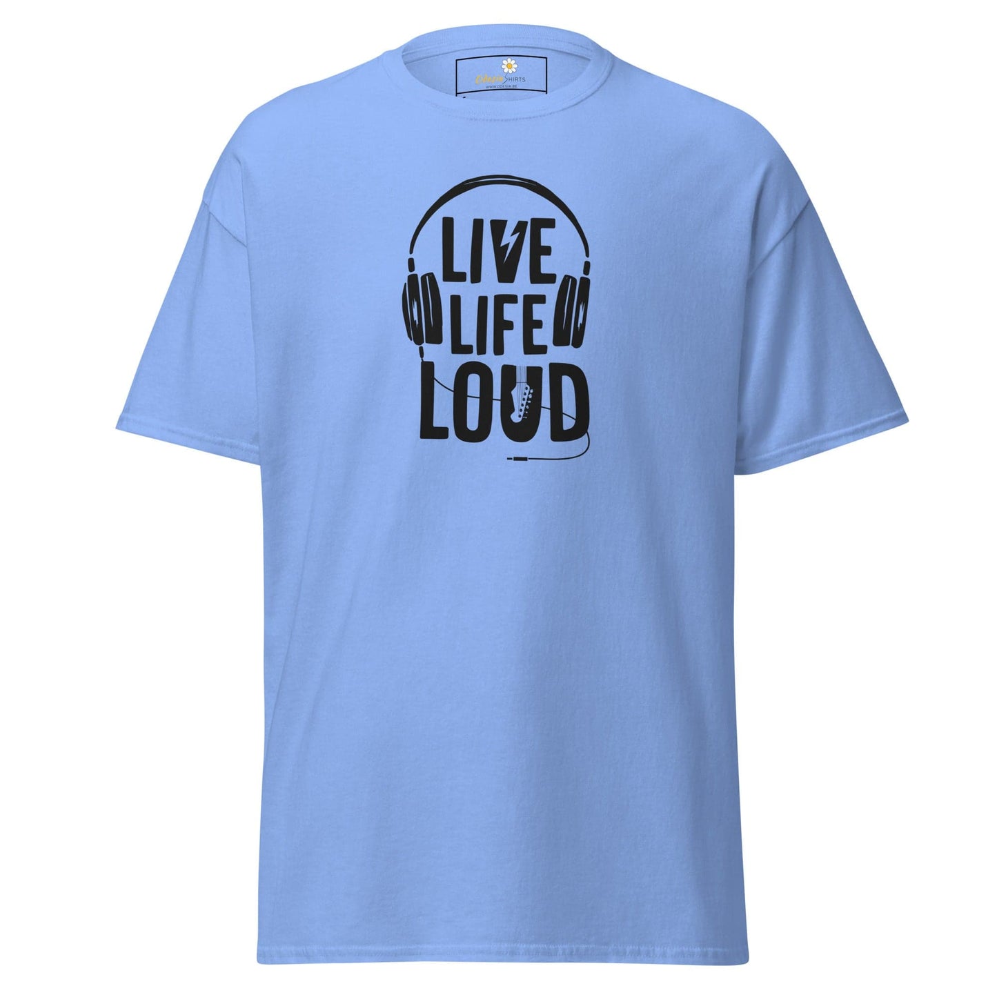Unisex classic t-shirt - MUSIC LIVE LIFE LOUD - REGULAR - Carolina Blue / S