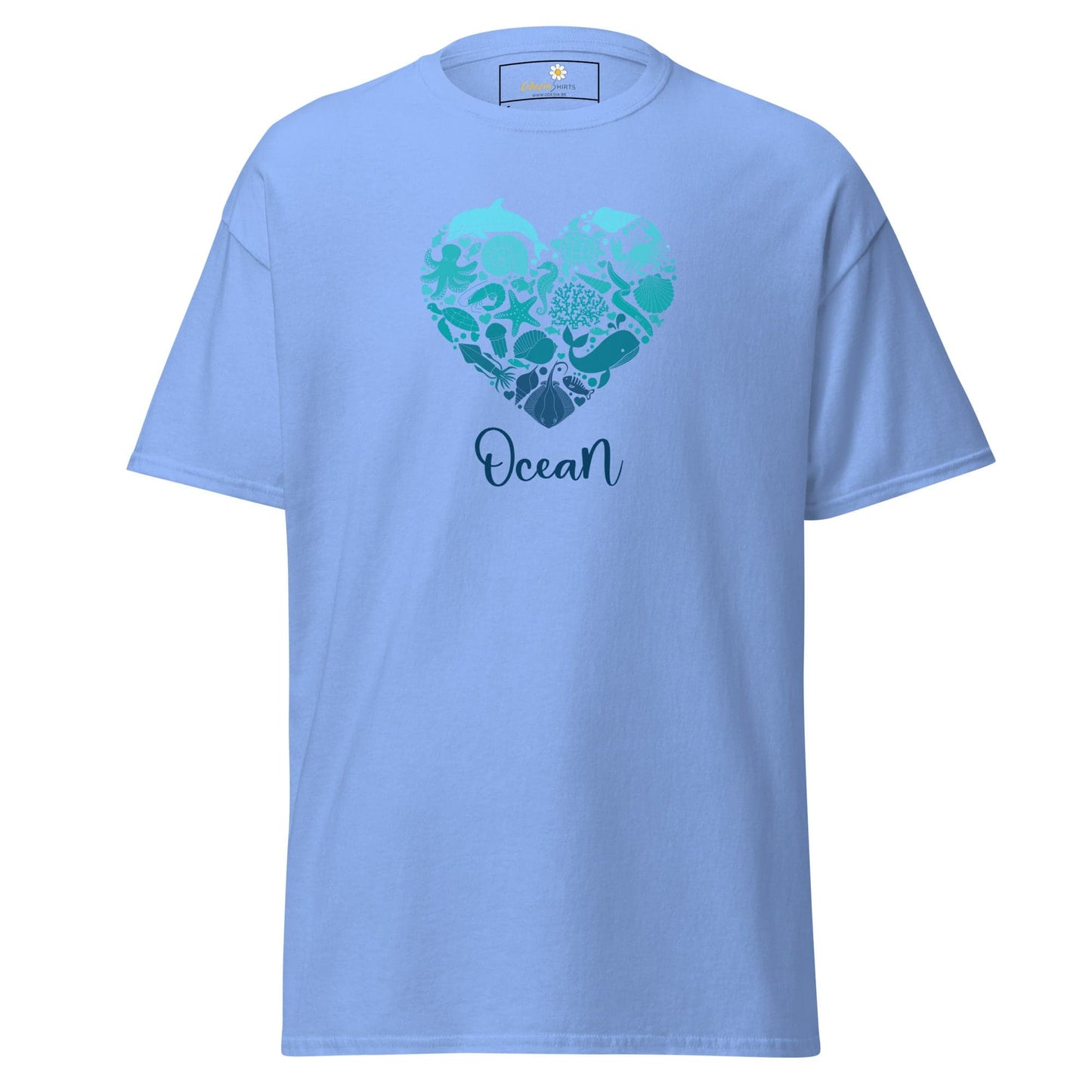 Unisex classic t-shirt - FANTASY SEALIFE HEART OCEAN - REGULAR - Carolina Blue / S