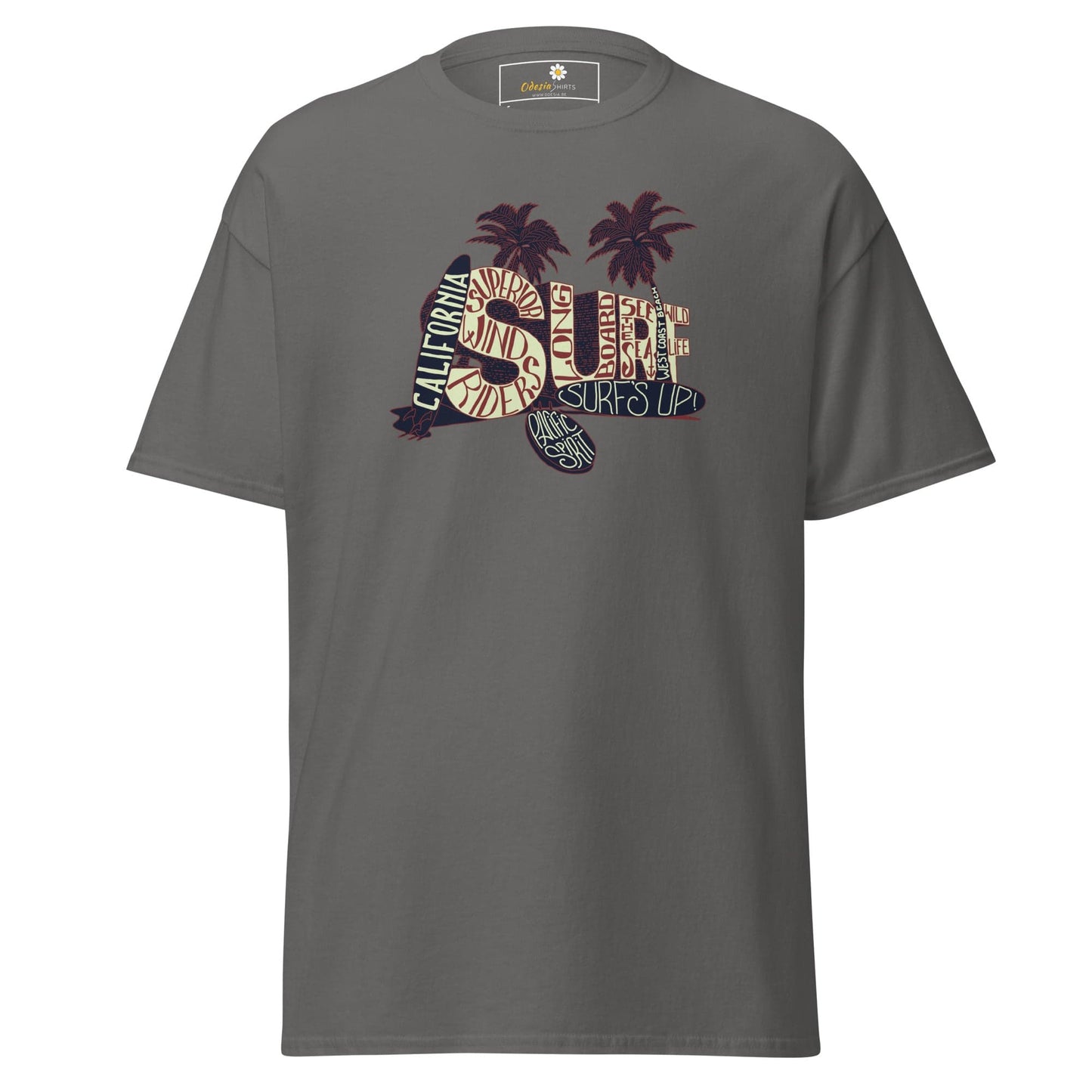 Unisex classic t-shirt - SUMMER SURF CALIFORNIA - REGULAR - Charcoal / S