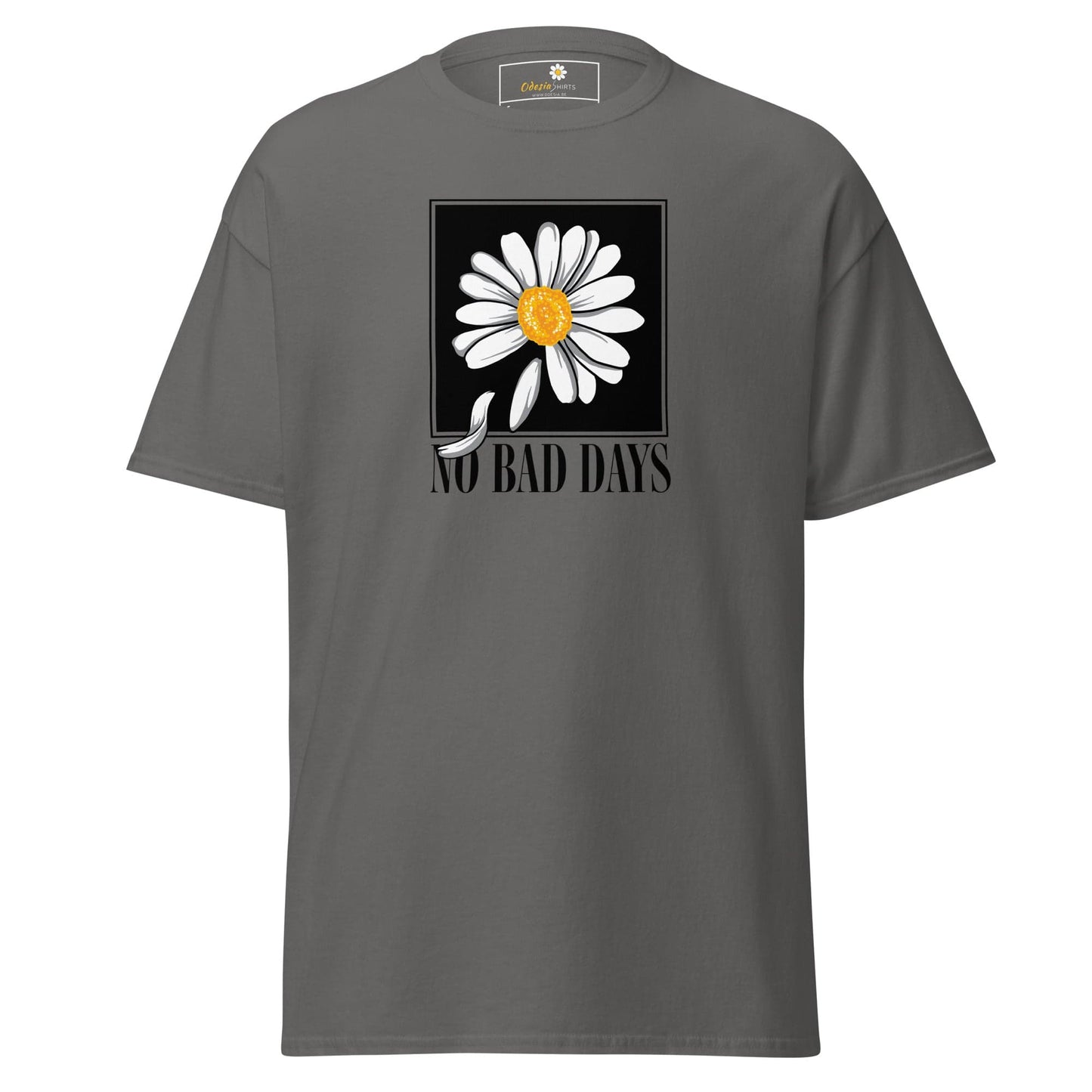 Gray T-shirt with daisy graphic from T-SHIRT DESIGN TEE for Men and Women S-XL