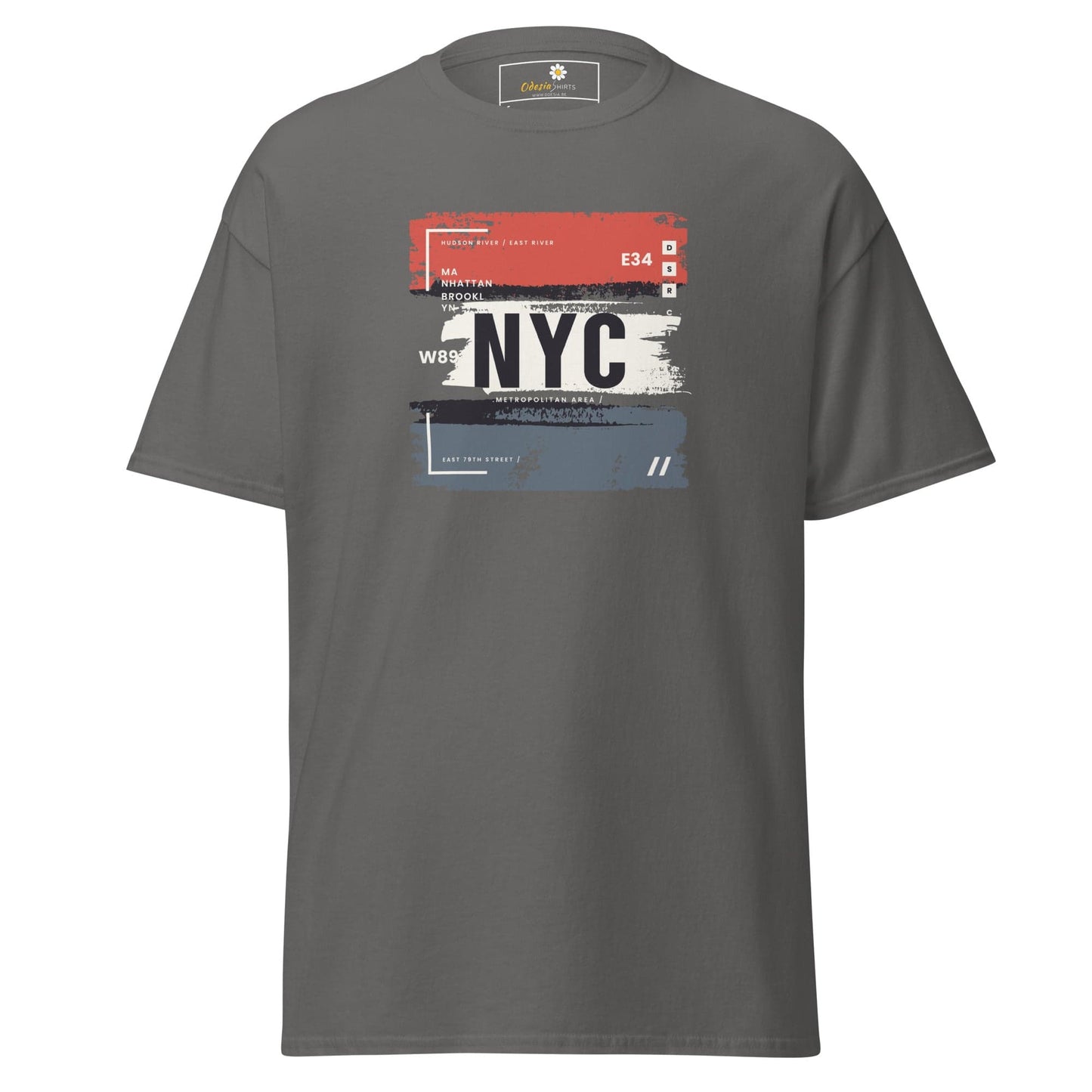 Gray NYC graphic T-shirt for men and women in sizes S to XL