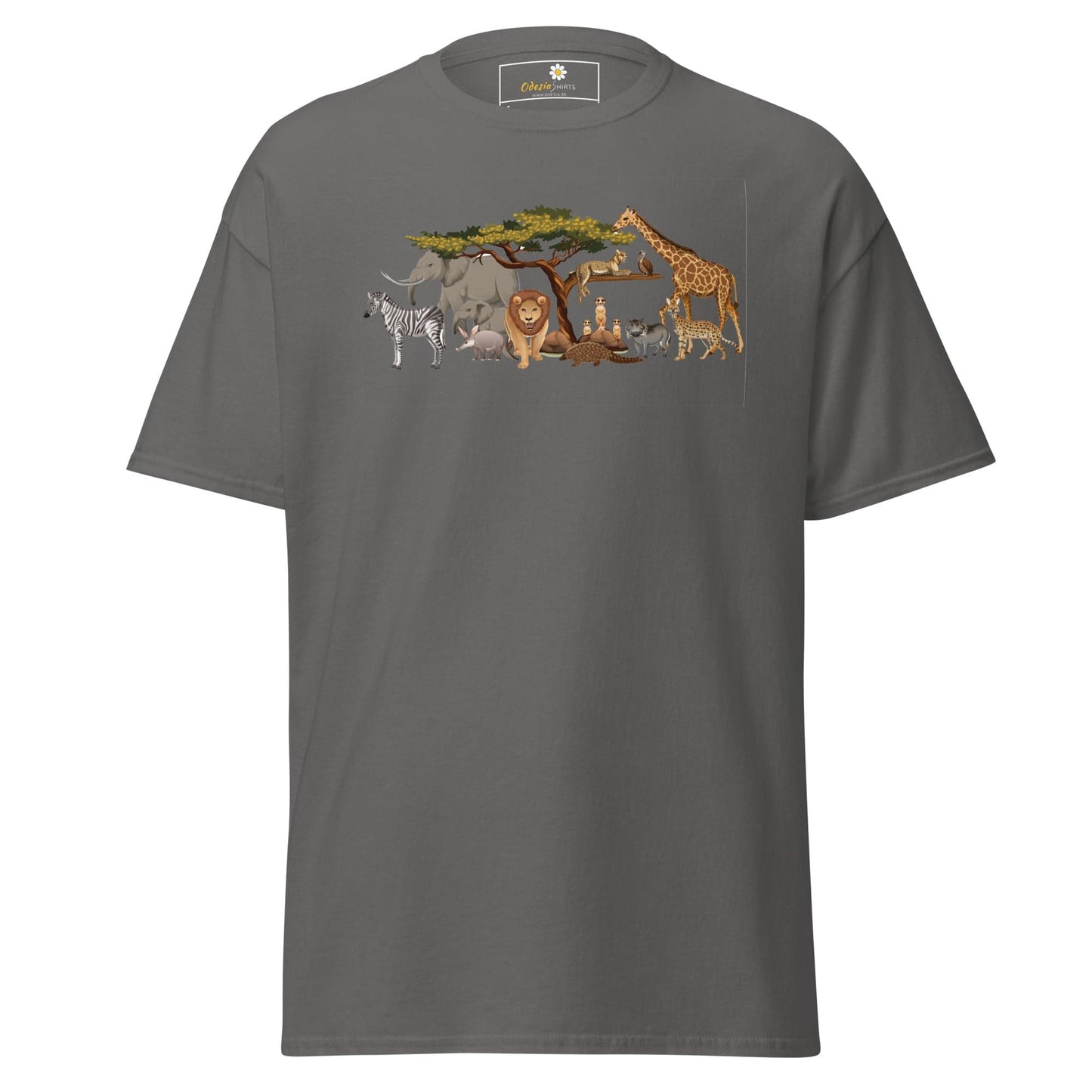 Unisex classic t-shirt - WILD LIFE ANIMALS - REGULAR - Charcoal / S