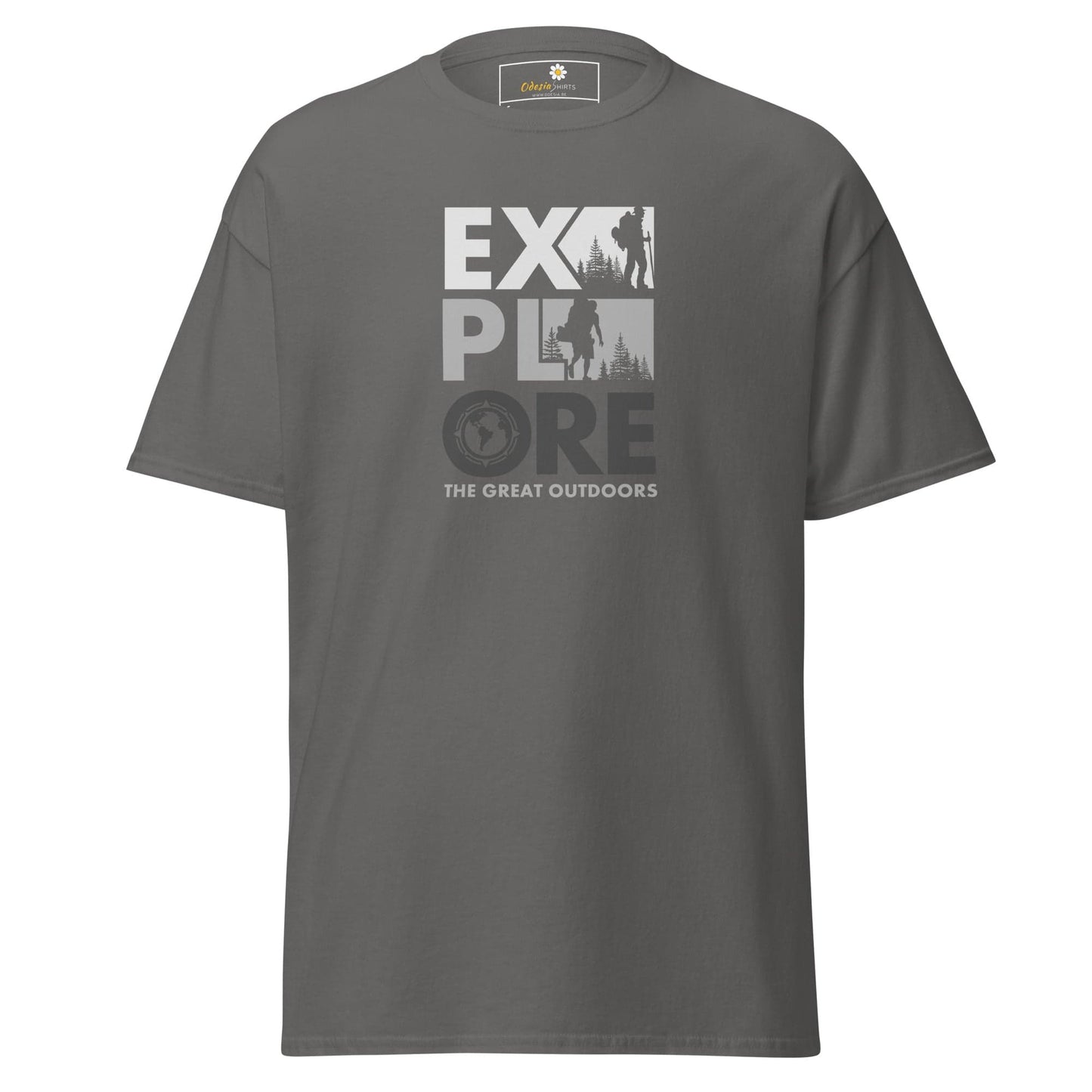 Gray T-shirt with Explore the Great Outdoors graphic from T-SHIRT DESIGN TEE MAN WOMAN S-XL