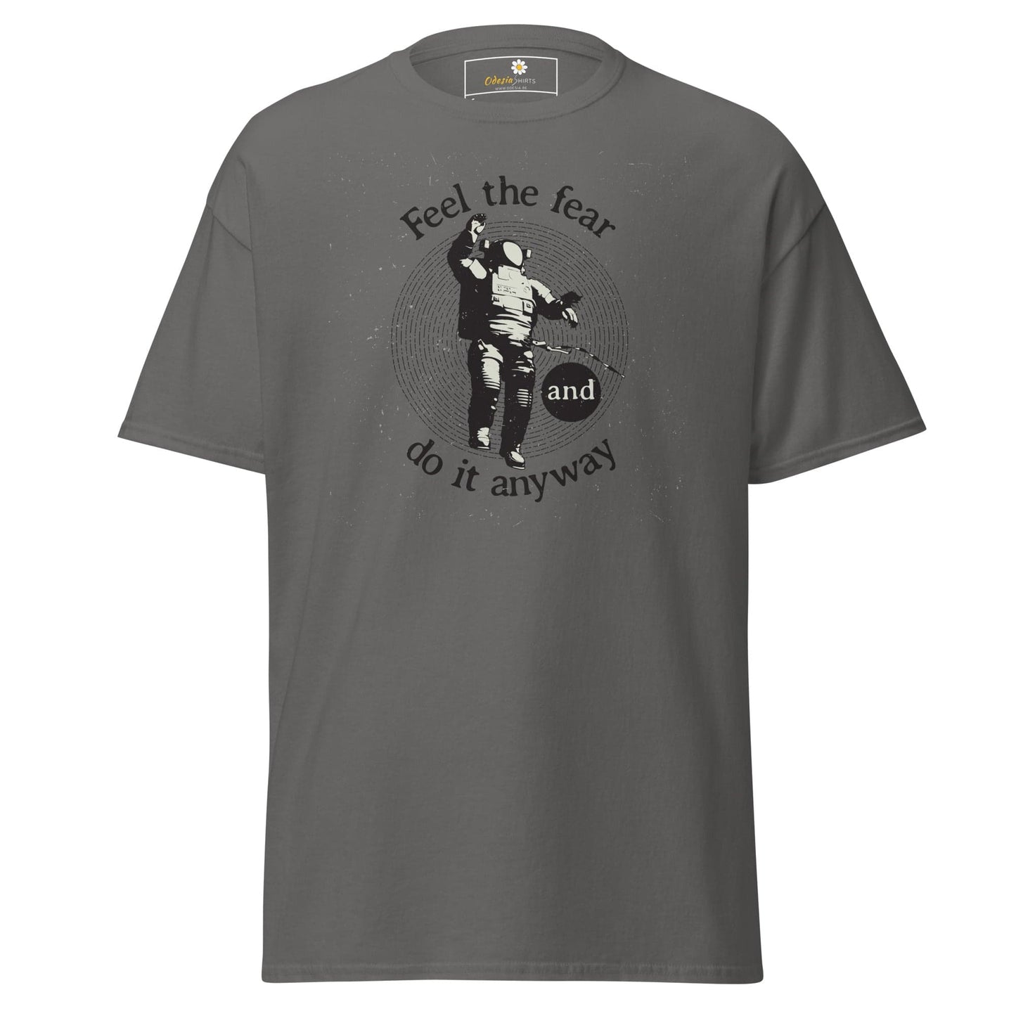 Unisex classic t-shirt - SPACE ASTRONAUT FEEL DO IT ANYWAY - REGULAR - Charcoal / S