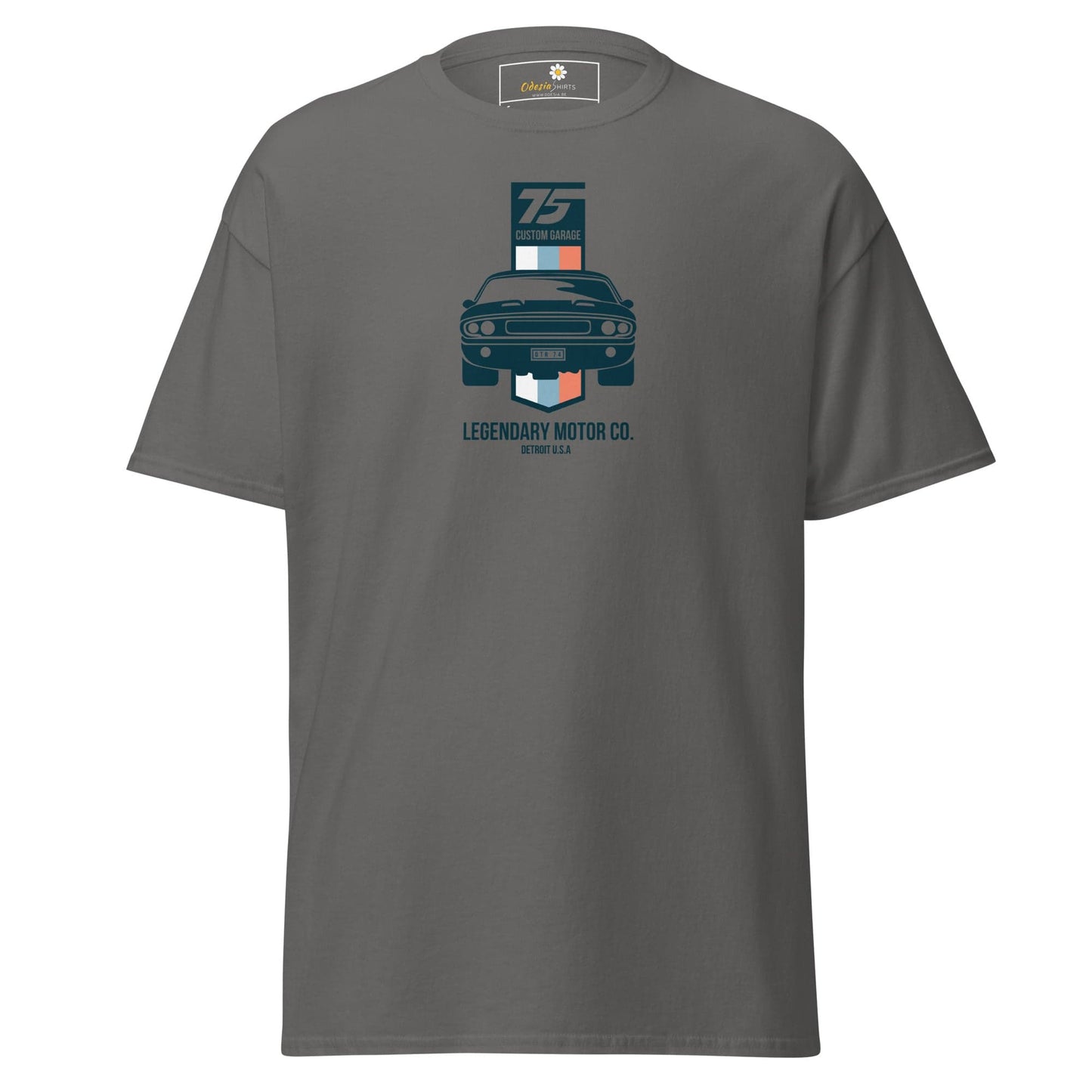 Gray T-shirt with car graphic from T-SHIRT DESIGN TEE for Men and Women