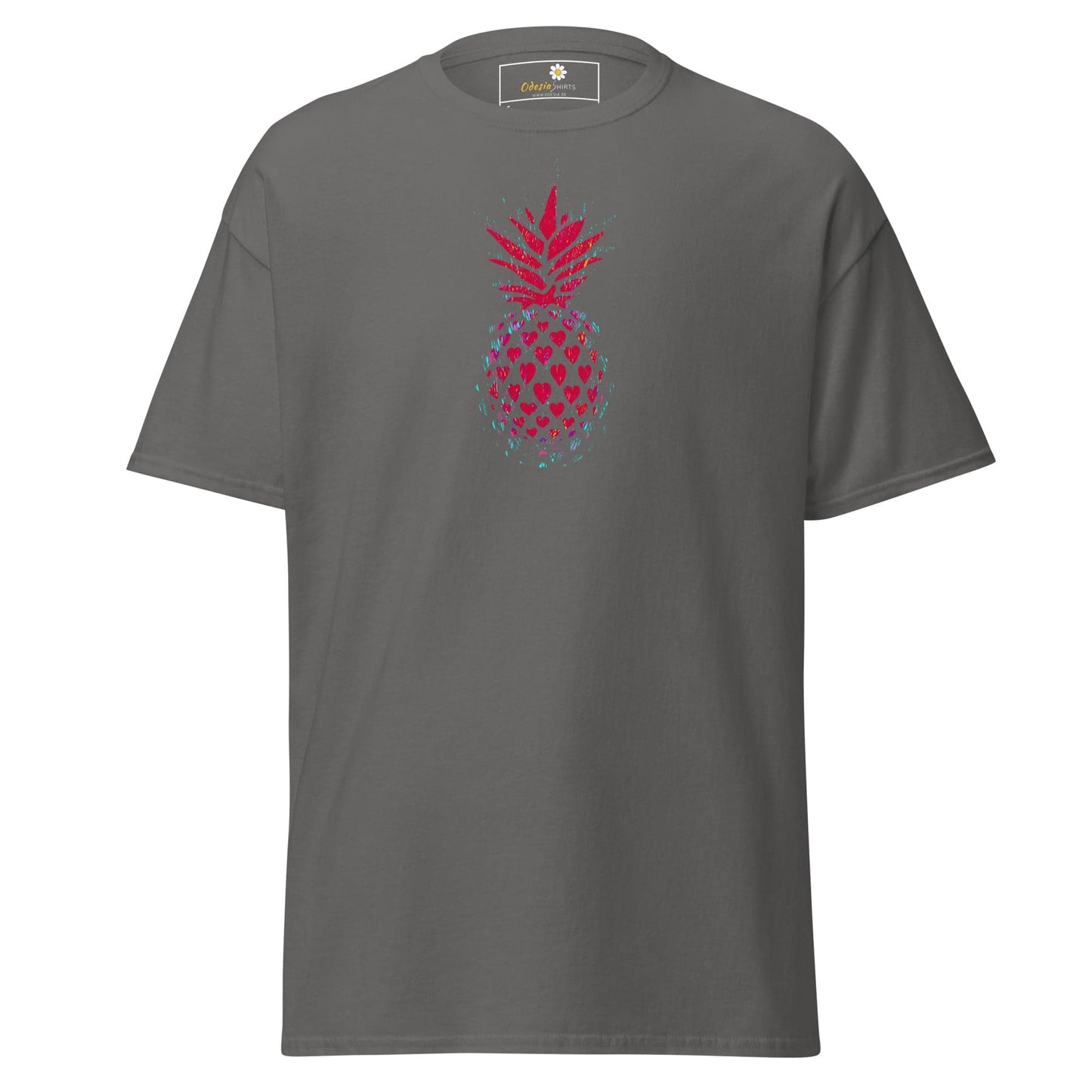Gray T-shirt with pineapple design from T-SHIRT DESIGN TEE for Men and Women in S to XL