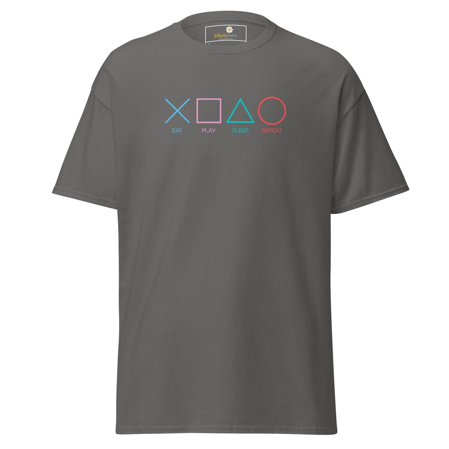 Unisex classic t-shirt - GAMERS PLAY BUTTONS - REGULAR - Charcoal / S