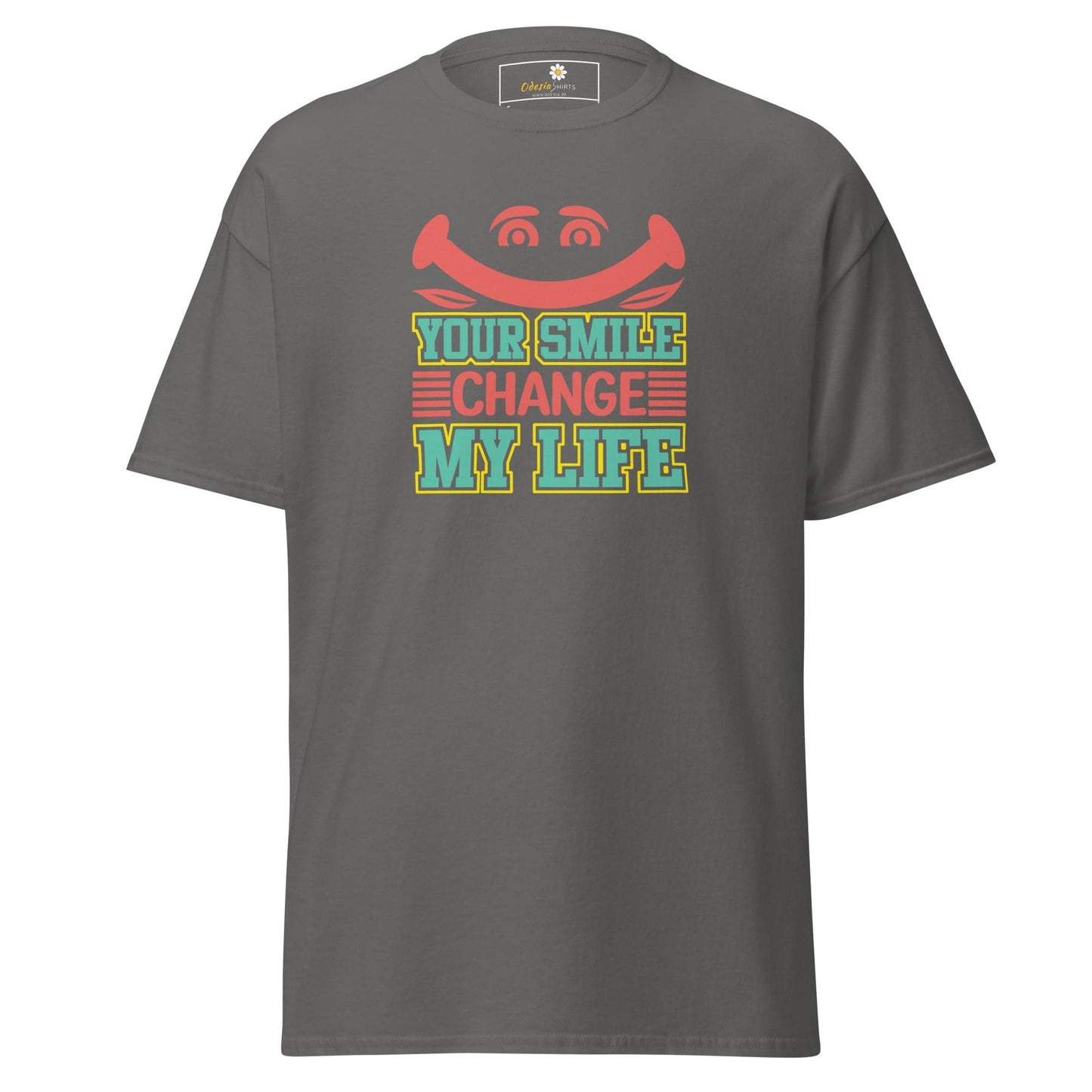 Unisex classic t-shirt - TEXT YOUR SMILE CHANGE - REGULAR - Charcoal / S