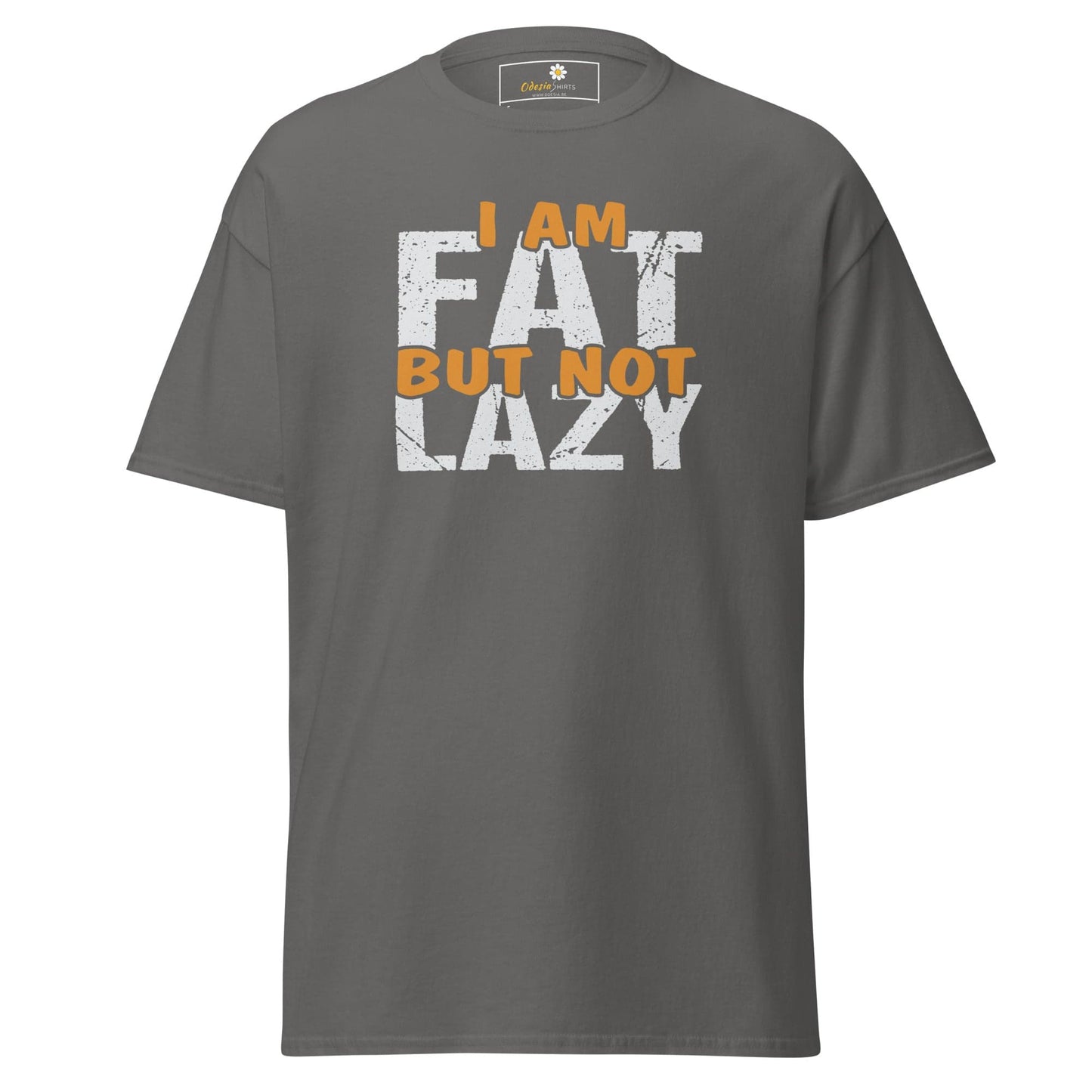 Unisex classic t-shirt - FUN FAT NOT LAZY - REGULAR - Charcoal / S