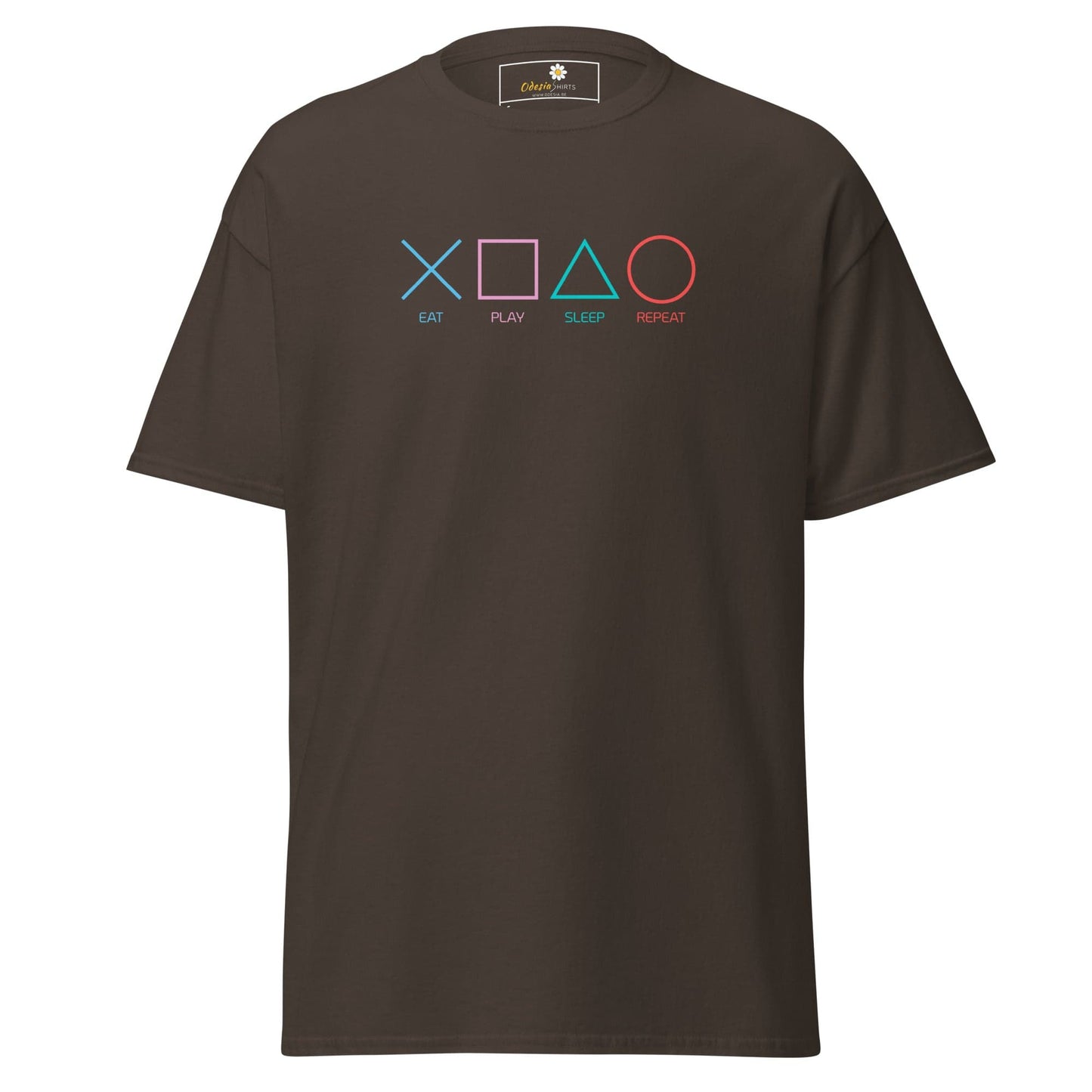 Unisex classic t-shirt - GAMERS PLAY BUTTONS - REGULAR - Dark Chocolate / S