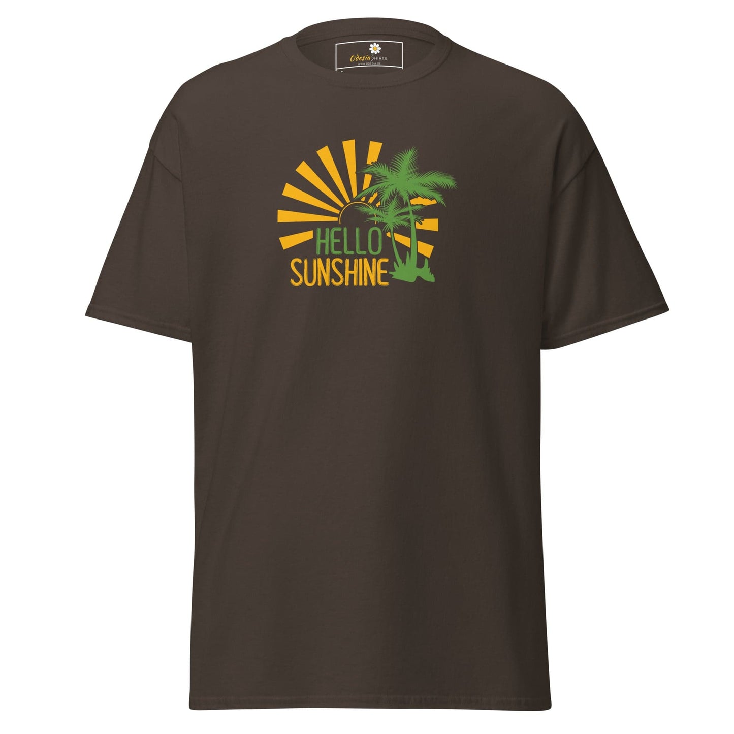 Unisex classic t-shirt - SUMMER HELLO SUNSHINE - REGULAR - Dark Chocolate / S