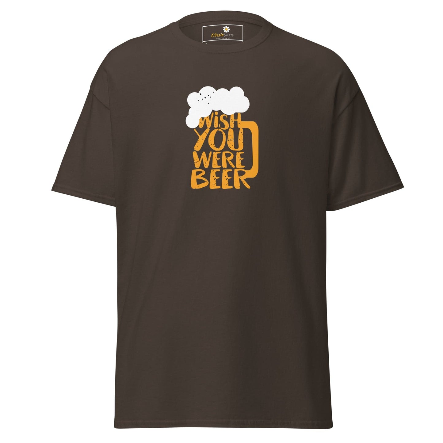 Unisex classic t-shirt - FUN WISH YOU WERE BEER - REGULAR - Dark Chocolate / S