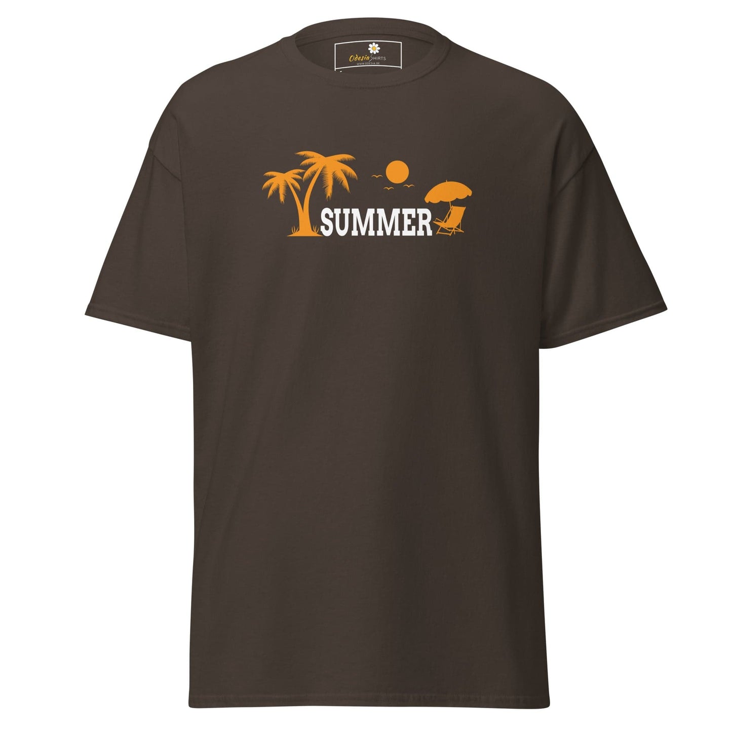 Unisex classic t-shirt - SUMMER TREES YEAH - REGULAR - Dark Chocolate / S