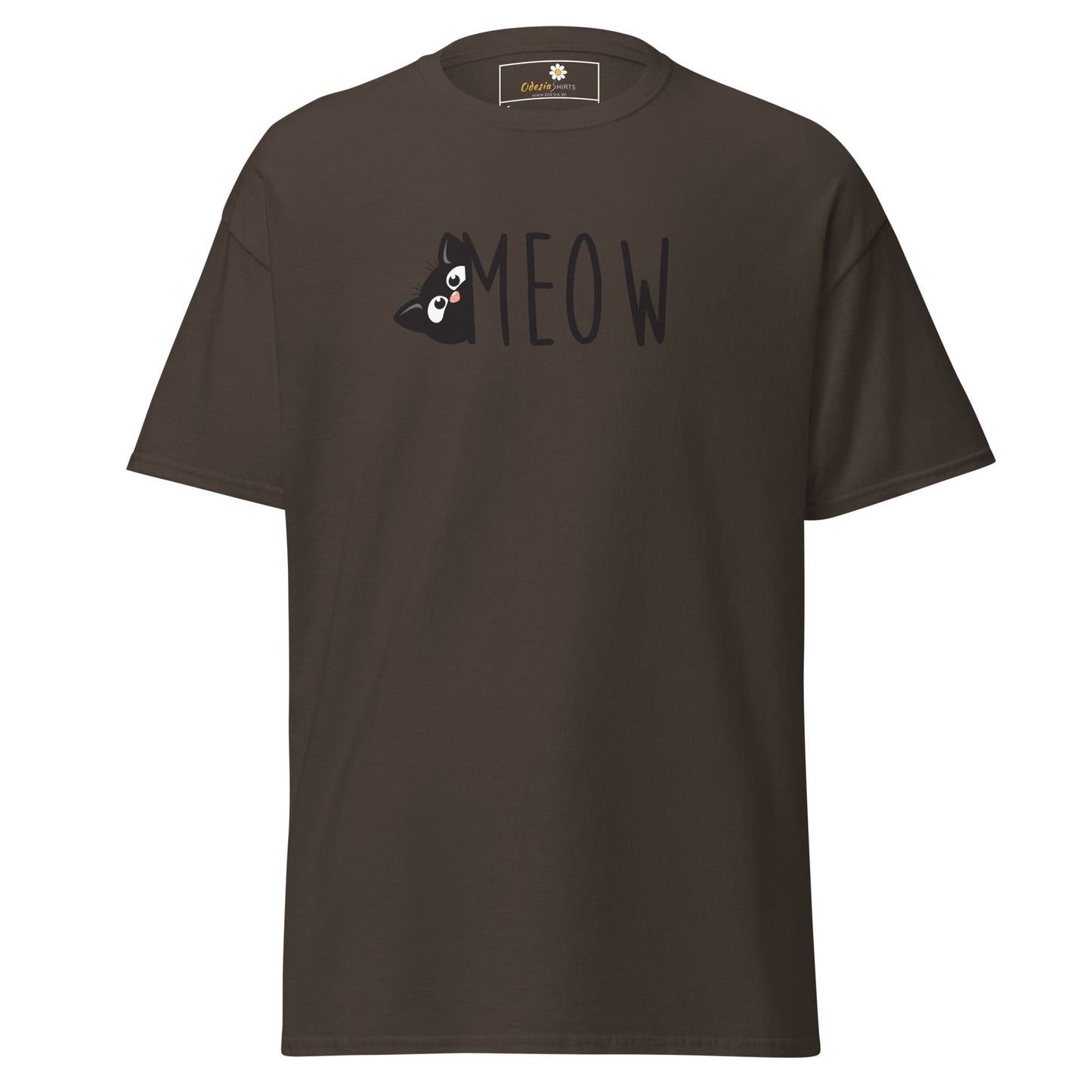 Unisex classic t-shirt - ANIMALS CAT MEOW - REGULAR - Dark Chocolate / S