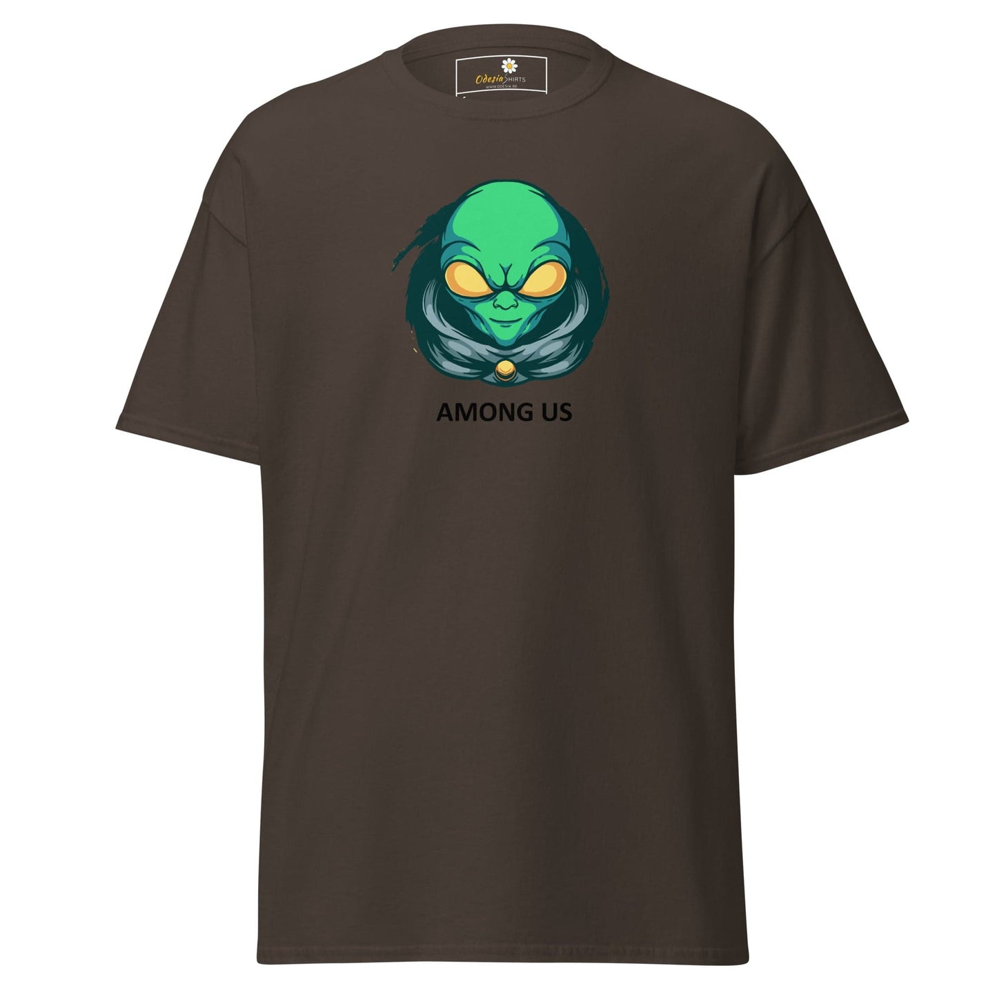Unisex classic t-shirt - SPACE ALIEN AMONG US - REGULAR - Dark Chocolate / S