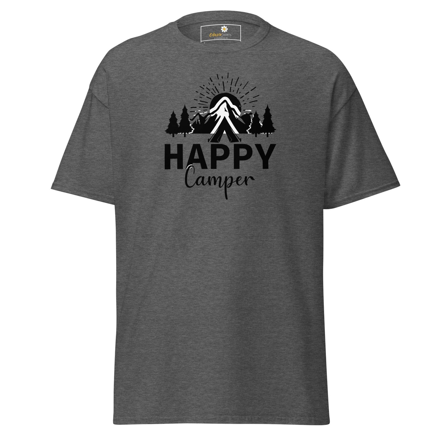 Gray T-shirt with camping graphic from T-SHIRT DESIGN TEE for Men and Women S-XL