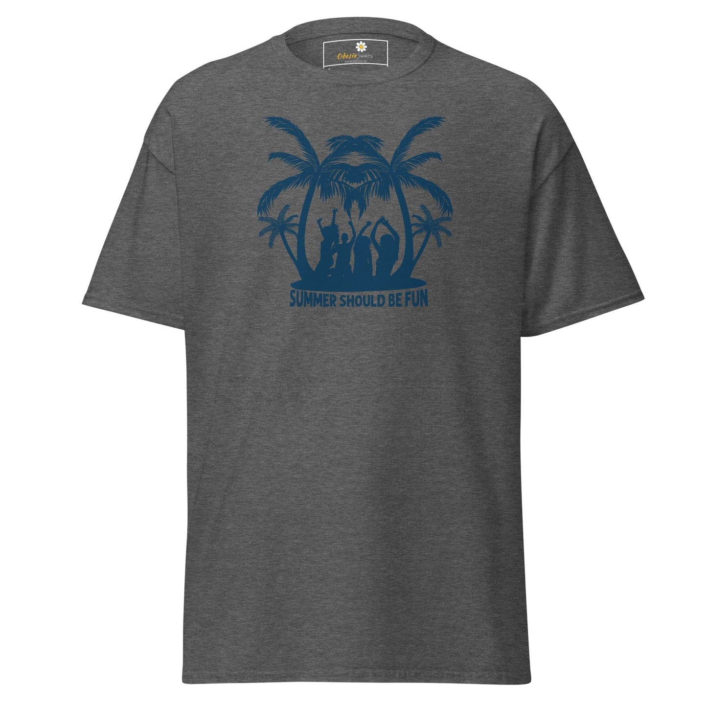 Gray T-Shirt with Palm Tree Graphic for Men and Women in Sizes S to XL