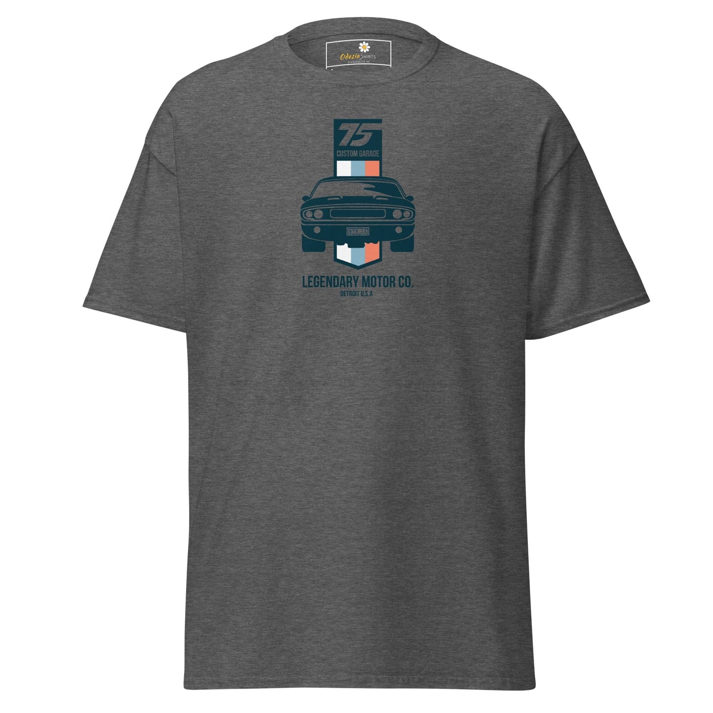 Gray T-shirt with car graphic from T-SHIRT DESIGN TEE for men and women size S to XL