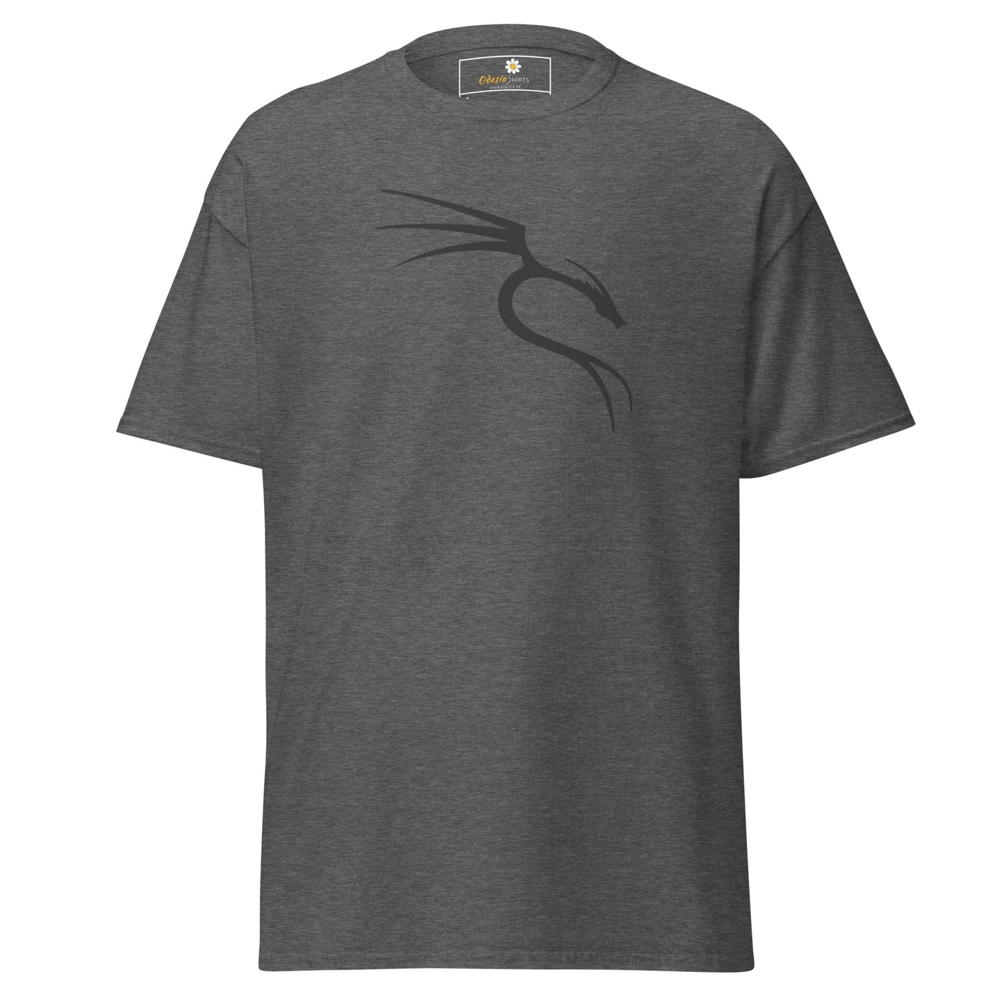 Gray T-shirt with a dragon logo from T-SHIRT DESIGN TEE for men and women S to XL