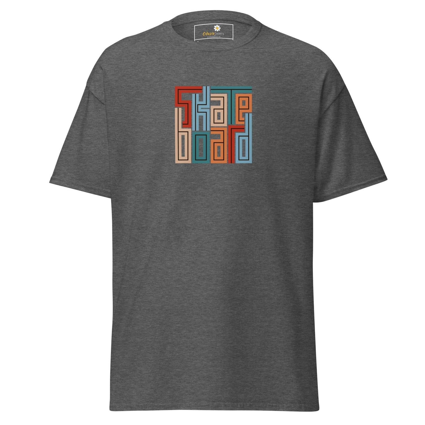 Gray T-shirt with vibrant colorful graphic, available for men and women in sizes S to XL