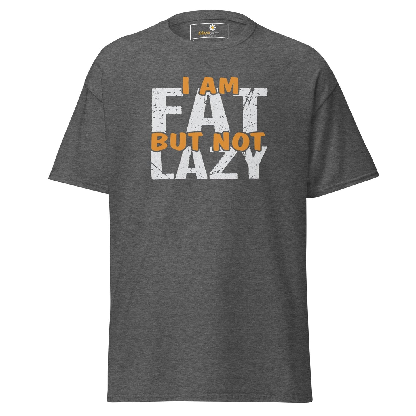 Unisex classic t-shirt - FUN FAT NOT LAZY - REGULAR - Dark Heather / S