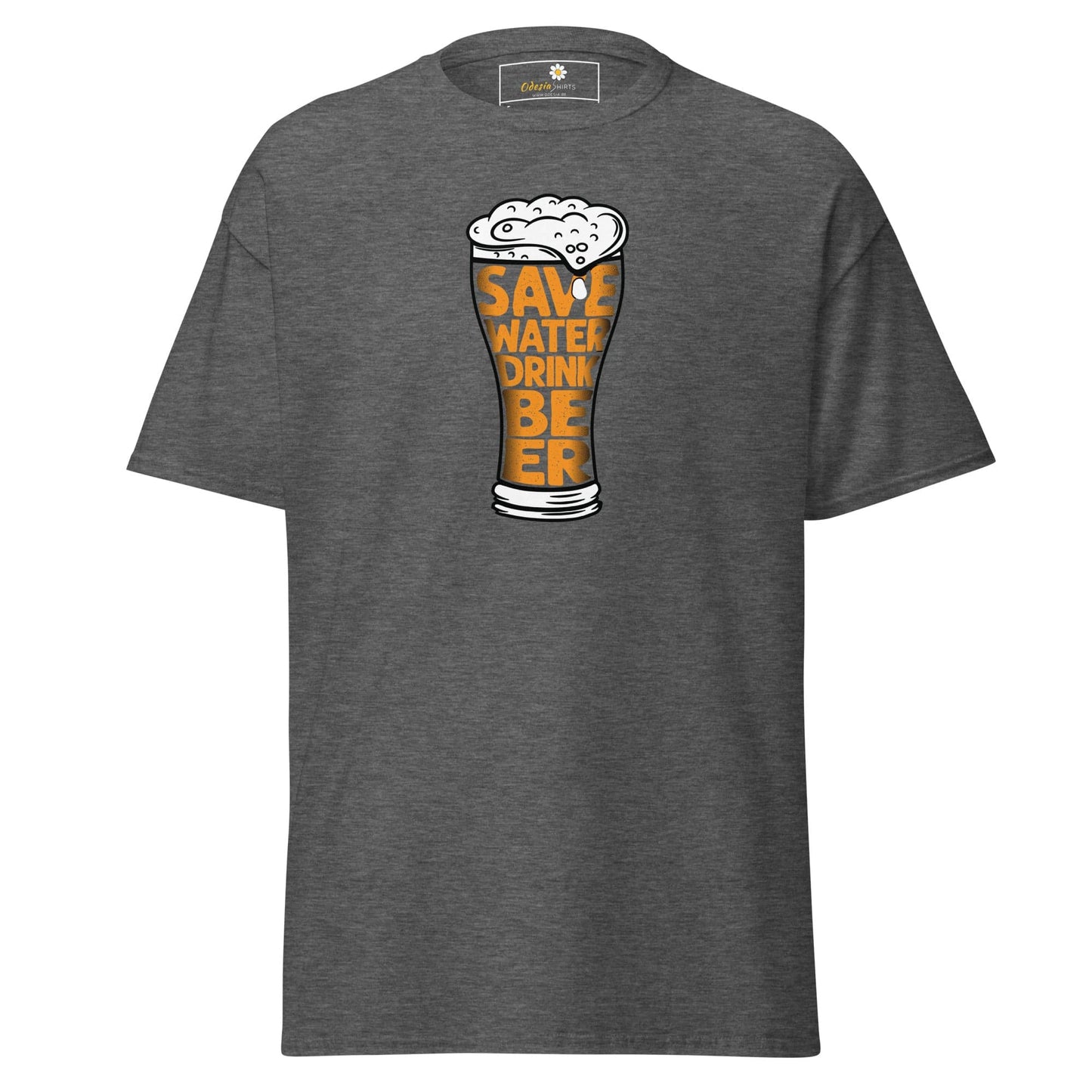 Unisex classic t-shirt - FUN SAVE WATER DRINK BEER - REGULAR - Dark Heather / S