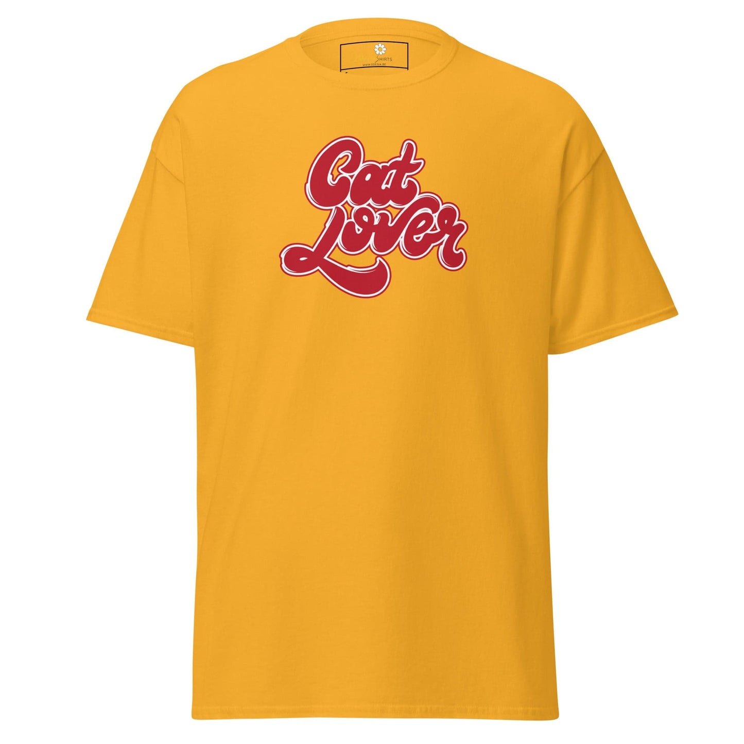 Yellow T-shirt with Cat Lover text from T-SHIRT DESIGN TEE for Man and Woman, sizes S to XL