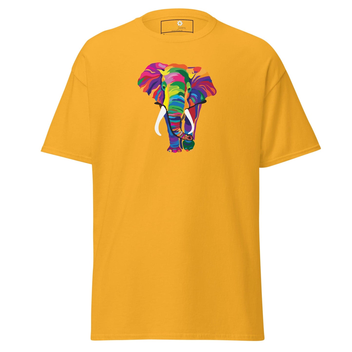 Unisex classic t-shirt - WILD LIFE ELEPHANT COLORFUL - REGULAR - Gold / S