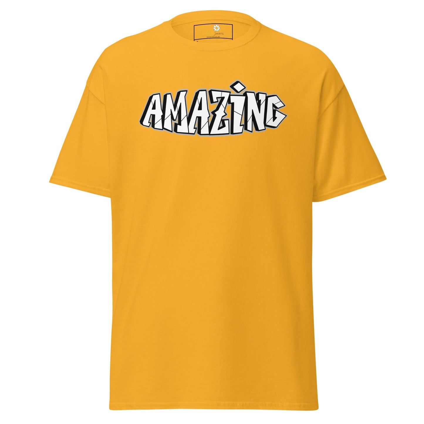 Unisex classic t-shirt - TEXT AMAZING - REGULAR - Gold / S